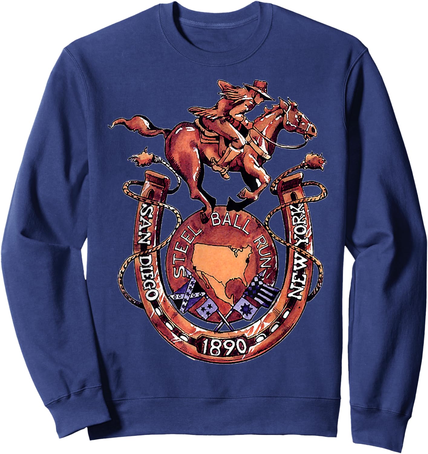 Steel Ball Race Horse Sweatshirt - Sweatshirt | Navy