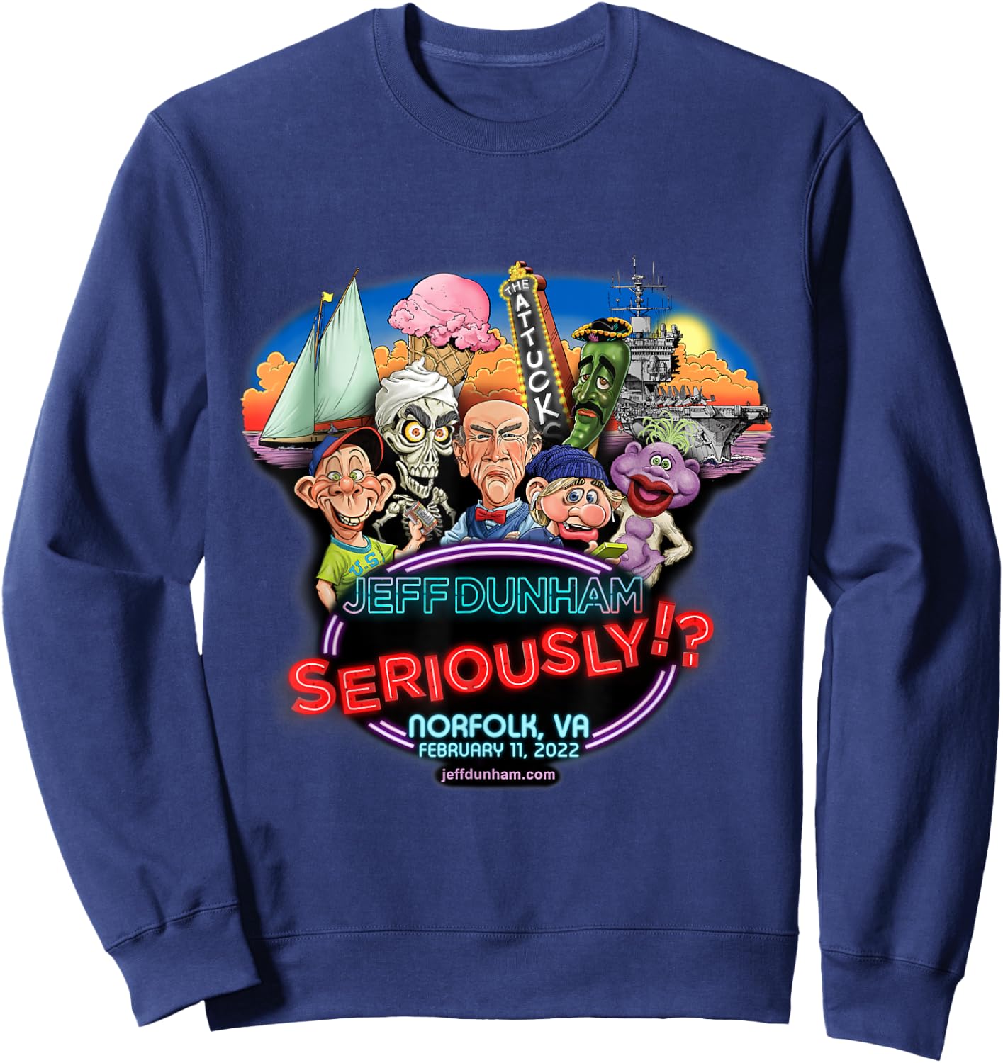 Jeff Dunham Norfolk, VA Sweatshirt - Sweatshirt | Navy