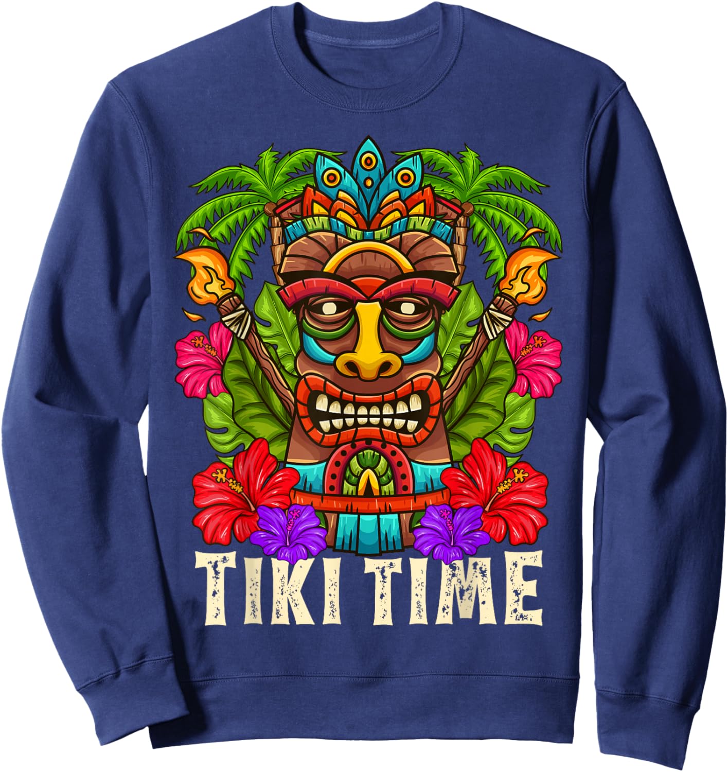 Tiki Hawaii Hawaii Aloha Hula Surf Island Party Gift Sweatshirt - Sweatshirt | Navy