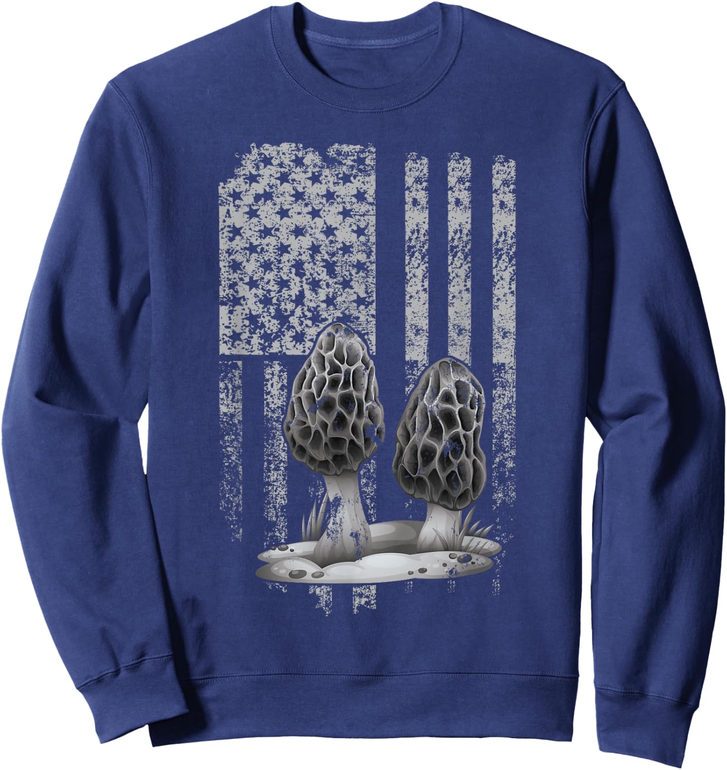 U.S.A. Flag Morel Mushroom Hunter Sweatshirt - Sweatshirt | Navy