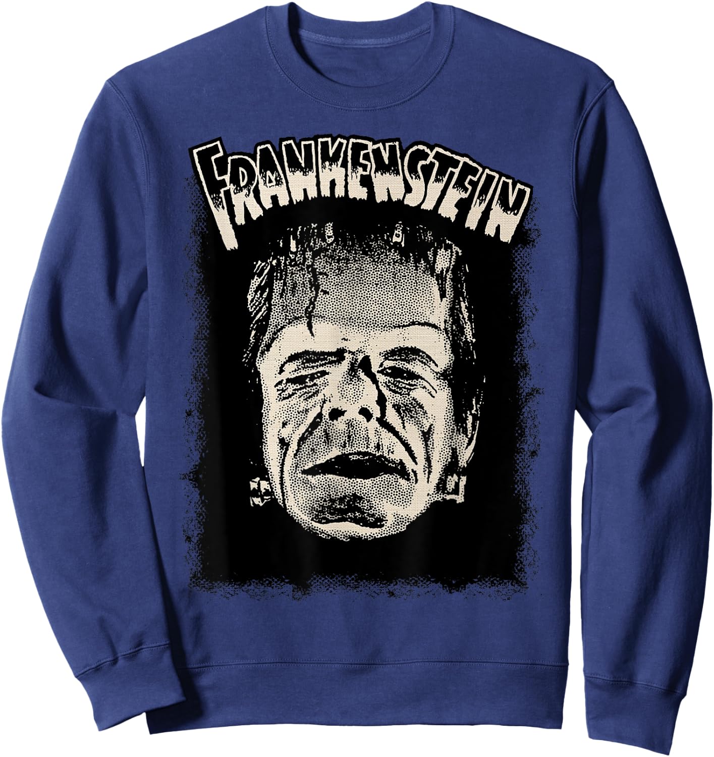 Vintage Horror Movie Monster Halloween Frankenstein Monster Sweatshirt - Sweatshirt | Navy