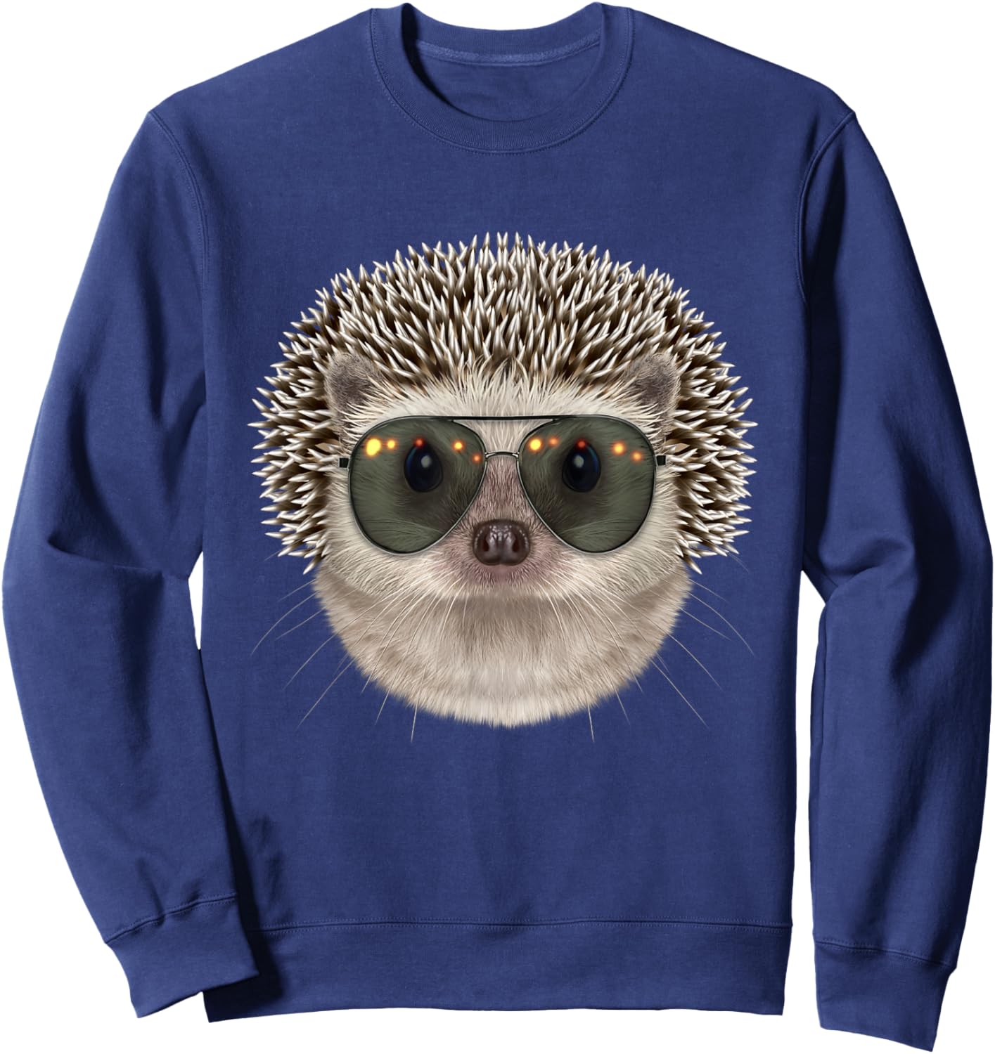 Hedgehog wearing a Swag Aviator Sunglass Sweatshirt - Sweatshirt | Navy