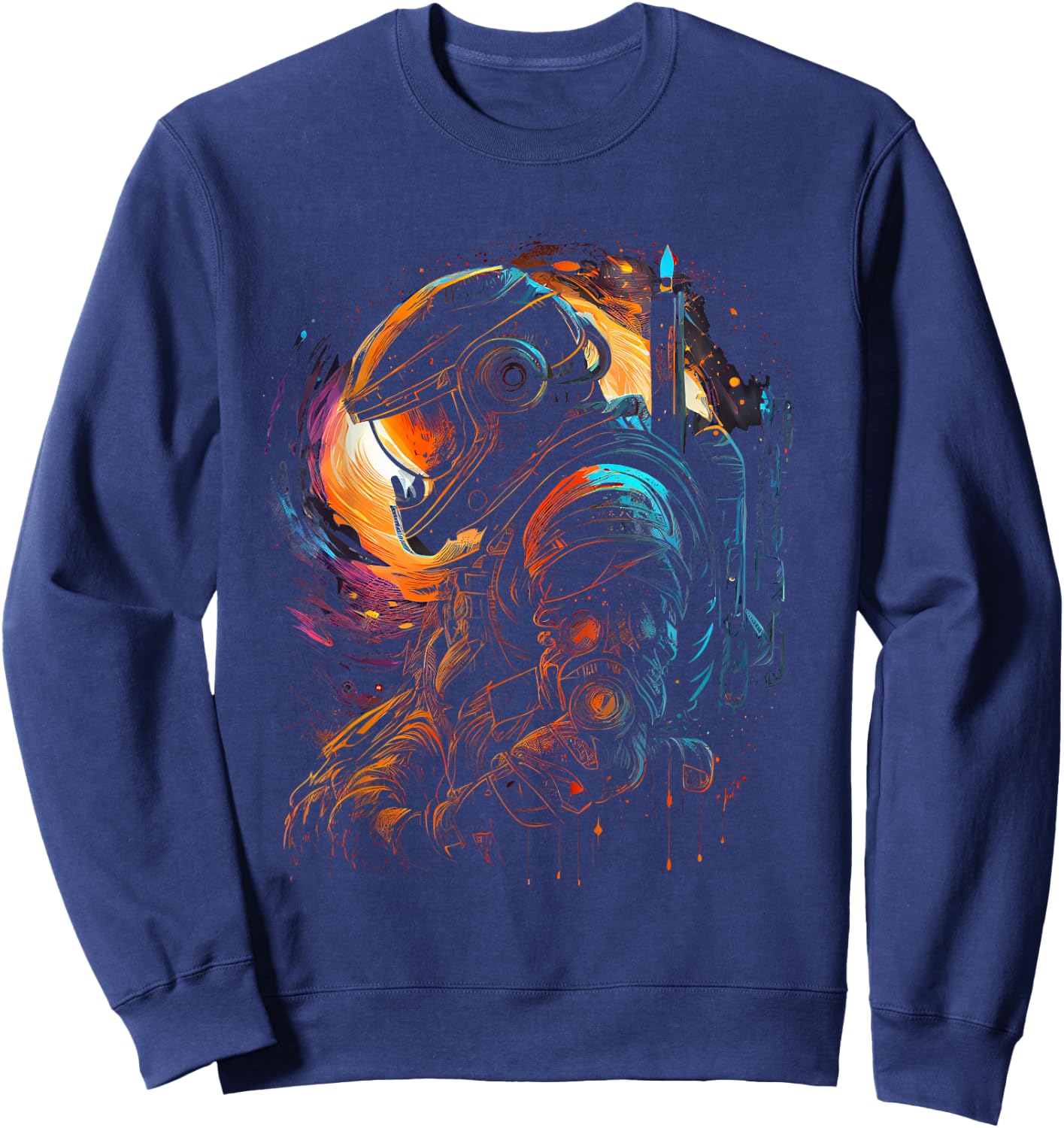 Astronaut Space Space Spaceship Planets Astronaut Sweatshirt - Sweatshirt | Navy