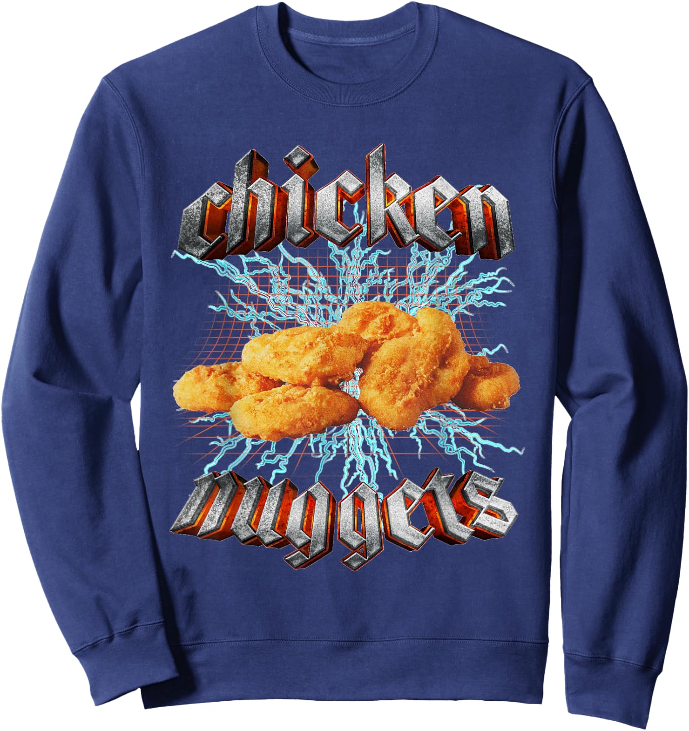 Chicken Nuggets Heavy Metal World Tour Hardcore Music Sweatshirt - Sweatshirt | Navy