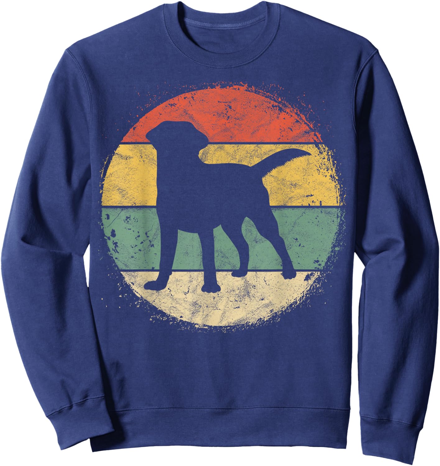 Circular Retro Labrador Owner Gift Golden Black Lab Dad Mom Small Sweatshirt - Sweatshirt | Navy