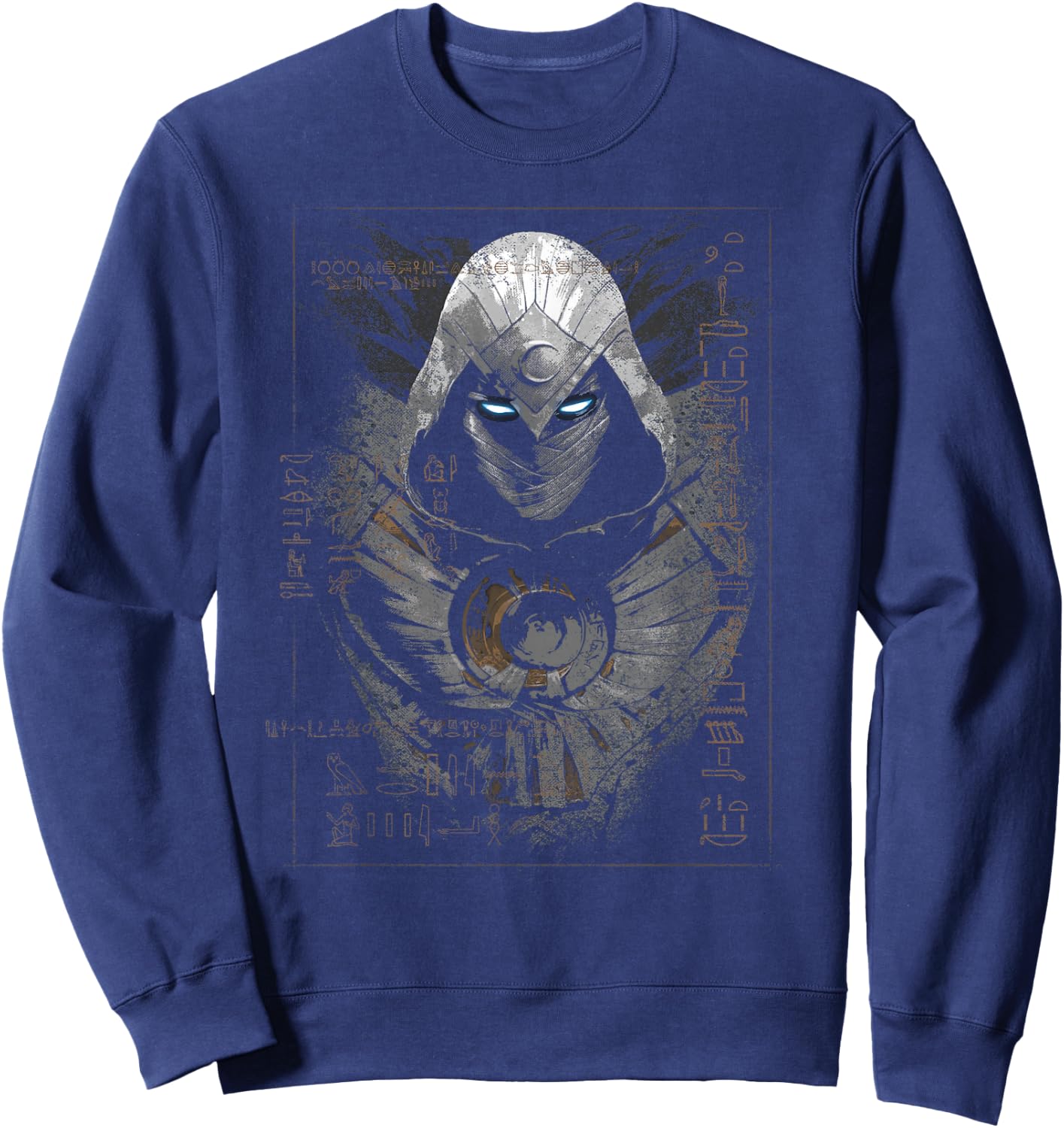 Marvel Moon Knight Glowing Eyes Egyptian Hieroglyphs Sweatshirt - Sweatshirt | Navy