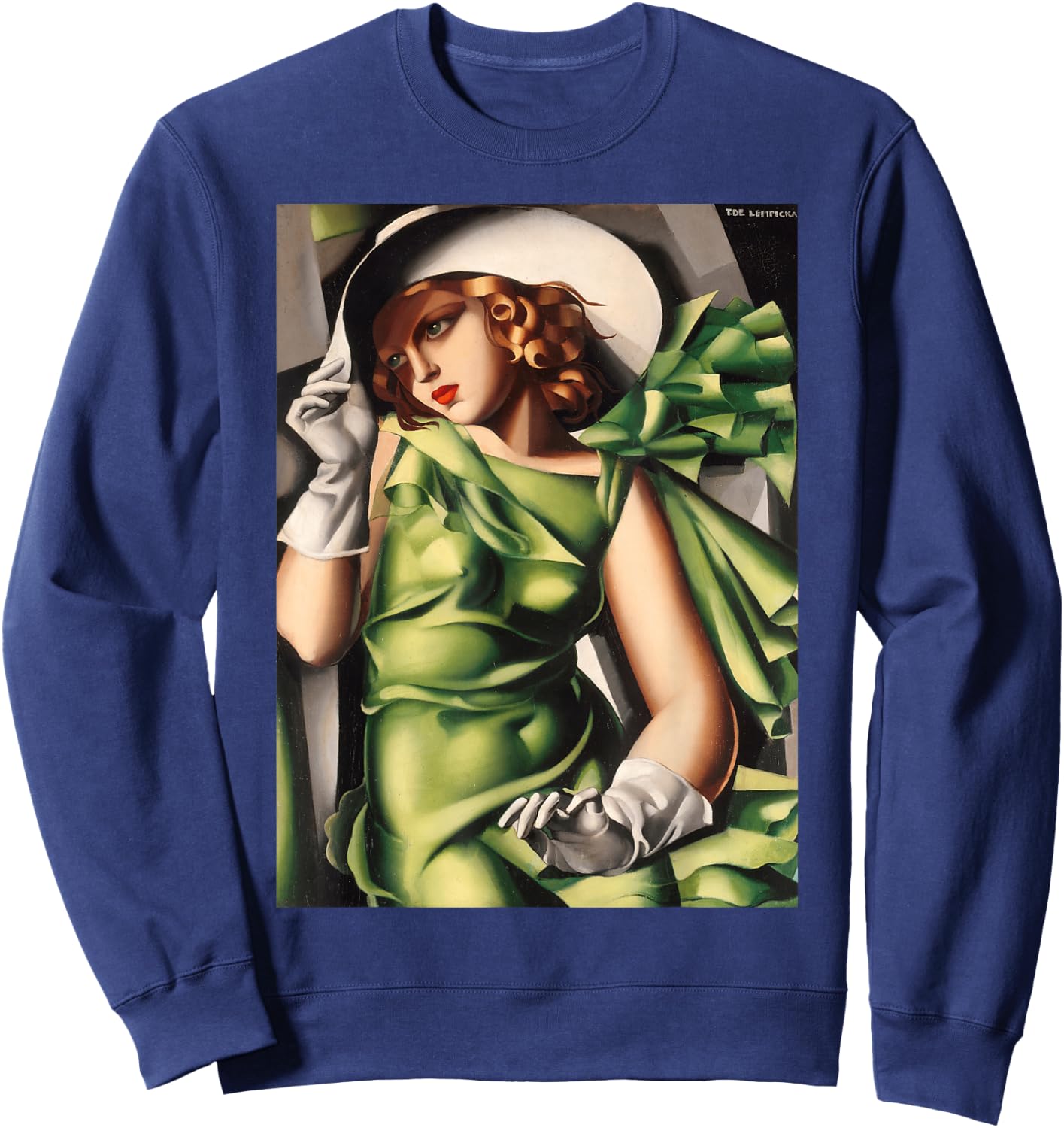 Young Lady With Gloves Painting by Lempicka Sweatshirt - Sweatshirt | Navy