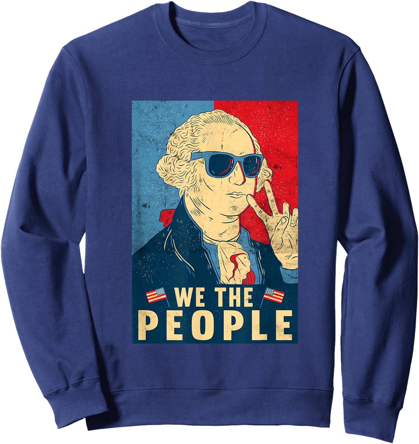 We The People - George Washington 4th of July Sweatshirt - Sweatshirt | Navy