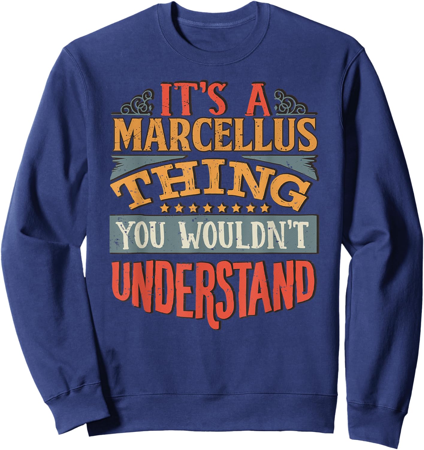 Marcellus Name Sweatshirt - Sweatshirt | Navy