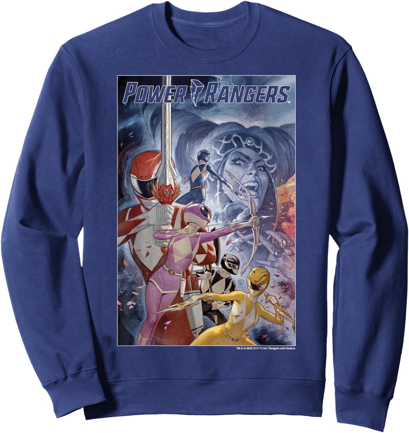 Power Rangers Rita Repulsa Group Shot Vintage Poster Sweatshirt - Sweatshirt | Navy