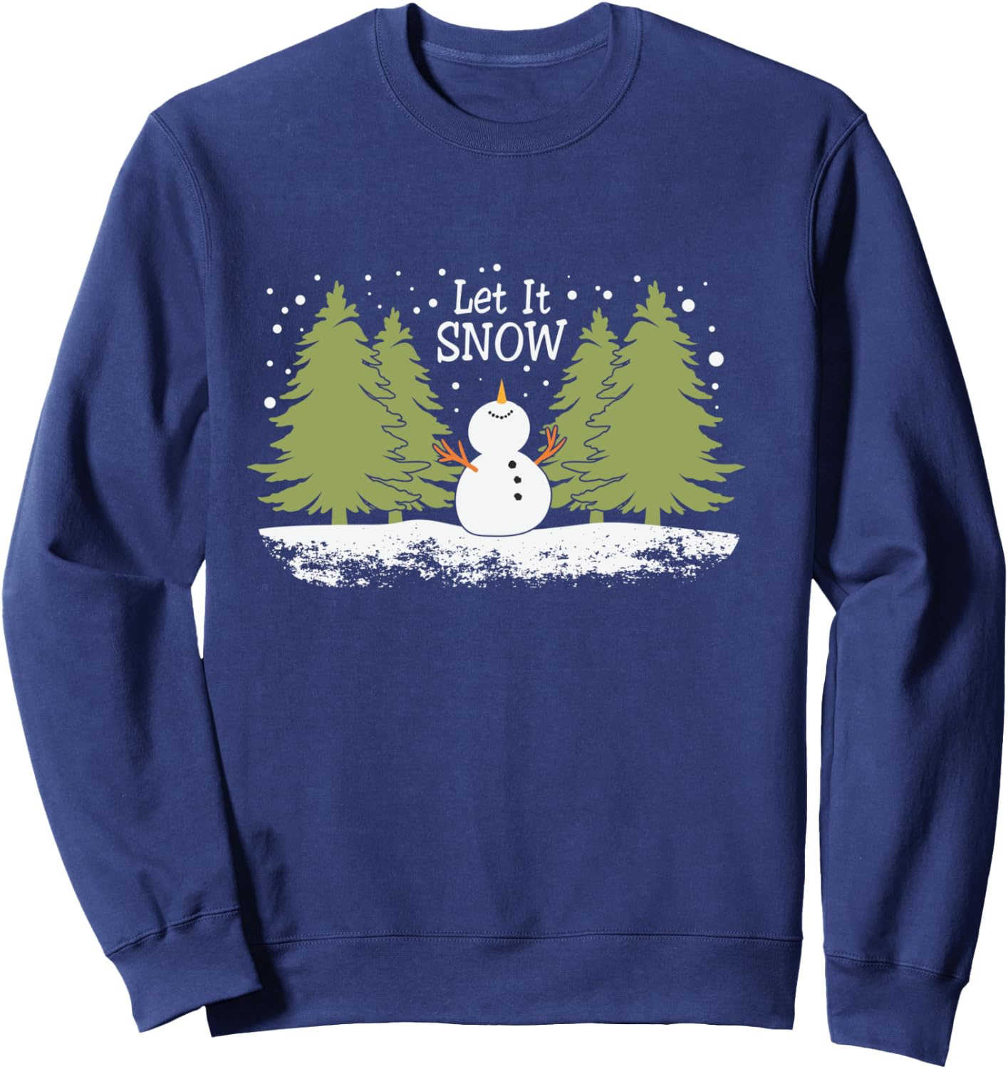 Christmas let it snow snowman winnter xmas apparel Sweatshirt - Sweatshirt | Navy