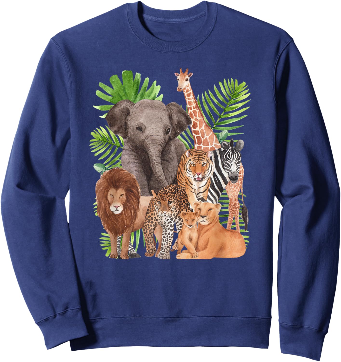 Zoo Animals Safari Jungle Animals Day At The Zoo Sweatshirt - Sweatshirt | Navy