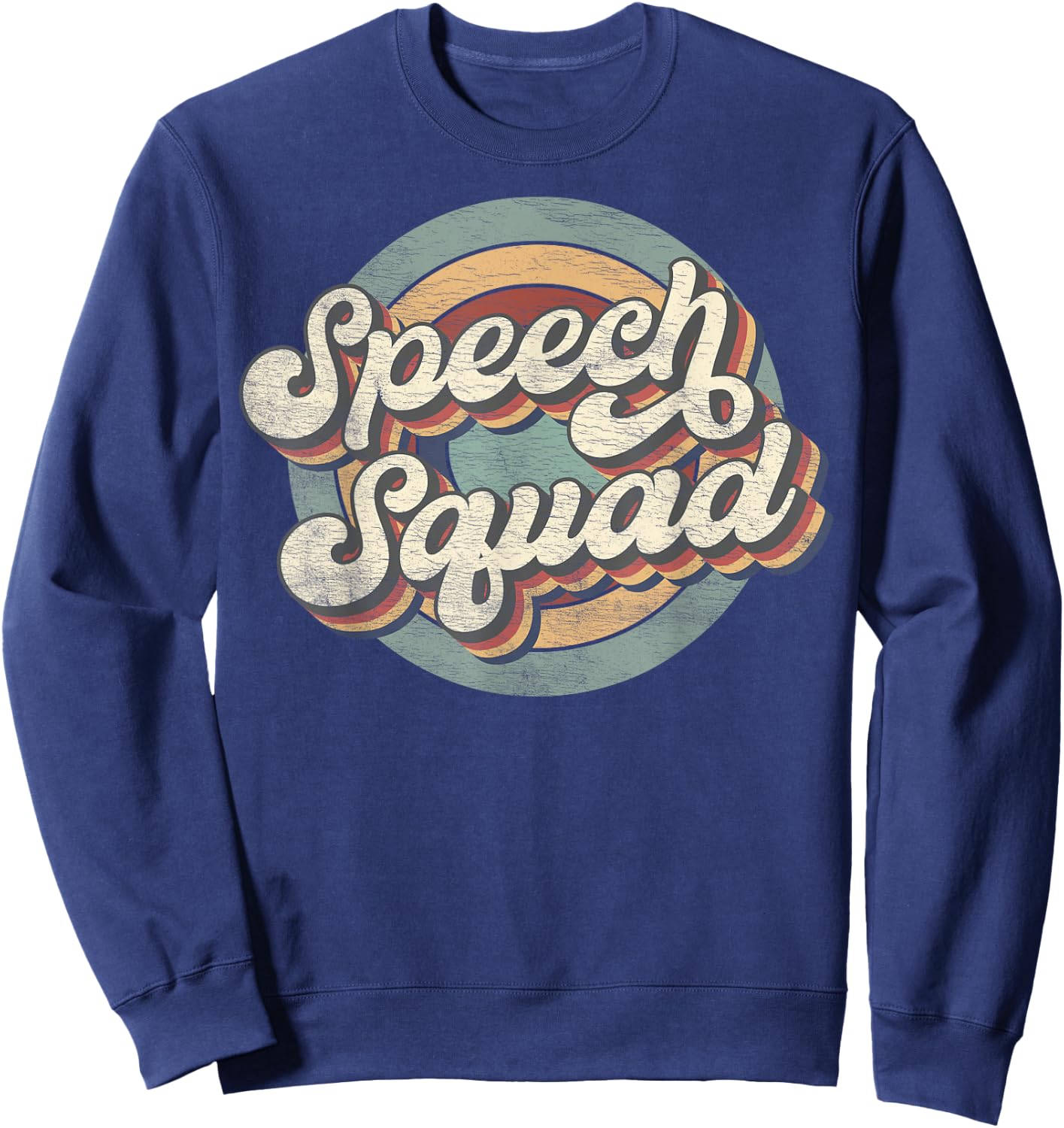 Speech Squad Speech Therapy Crew Hello Back To School Team Sweatshirt - Sweatshirt | Navy
