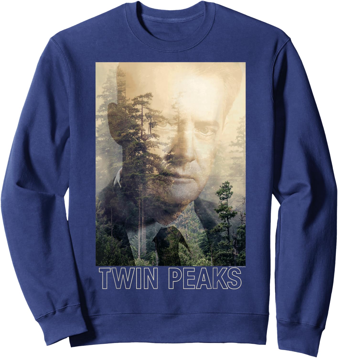 Twin Peaks Agent Cooper Double Exposed Photo Graphic Sweatshirt - Sweatshirt | Navy