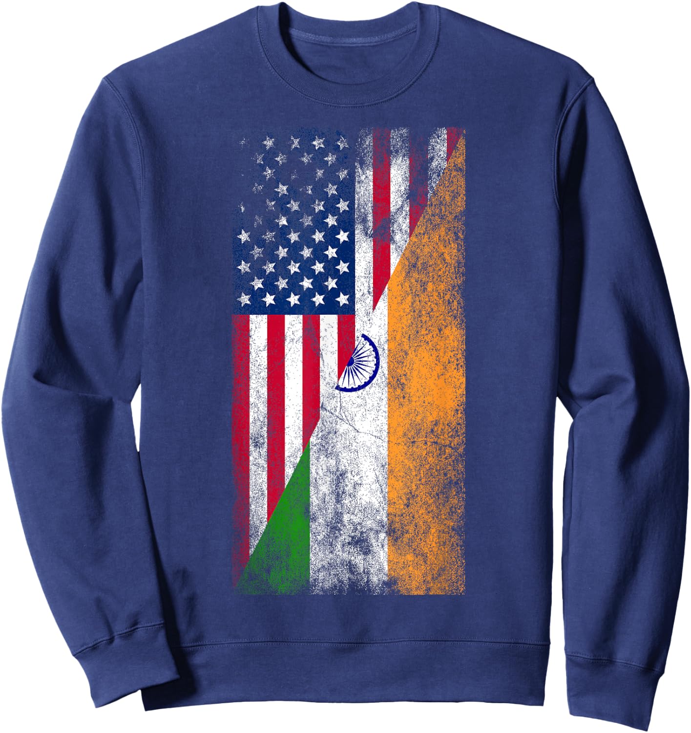 USA & India Flags - United States of America, Indian Sweatshirt - Sweatshirt | Navy