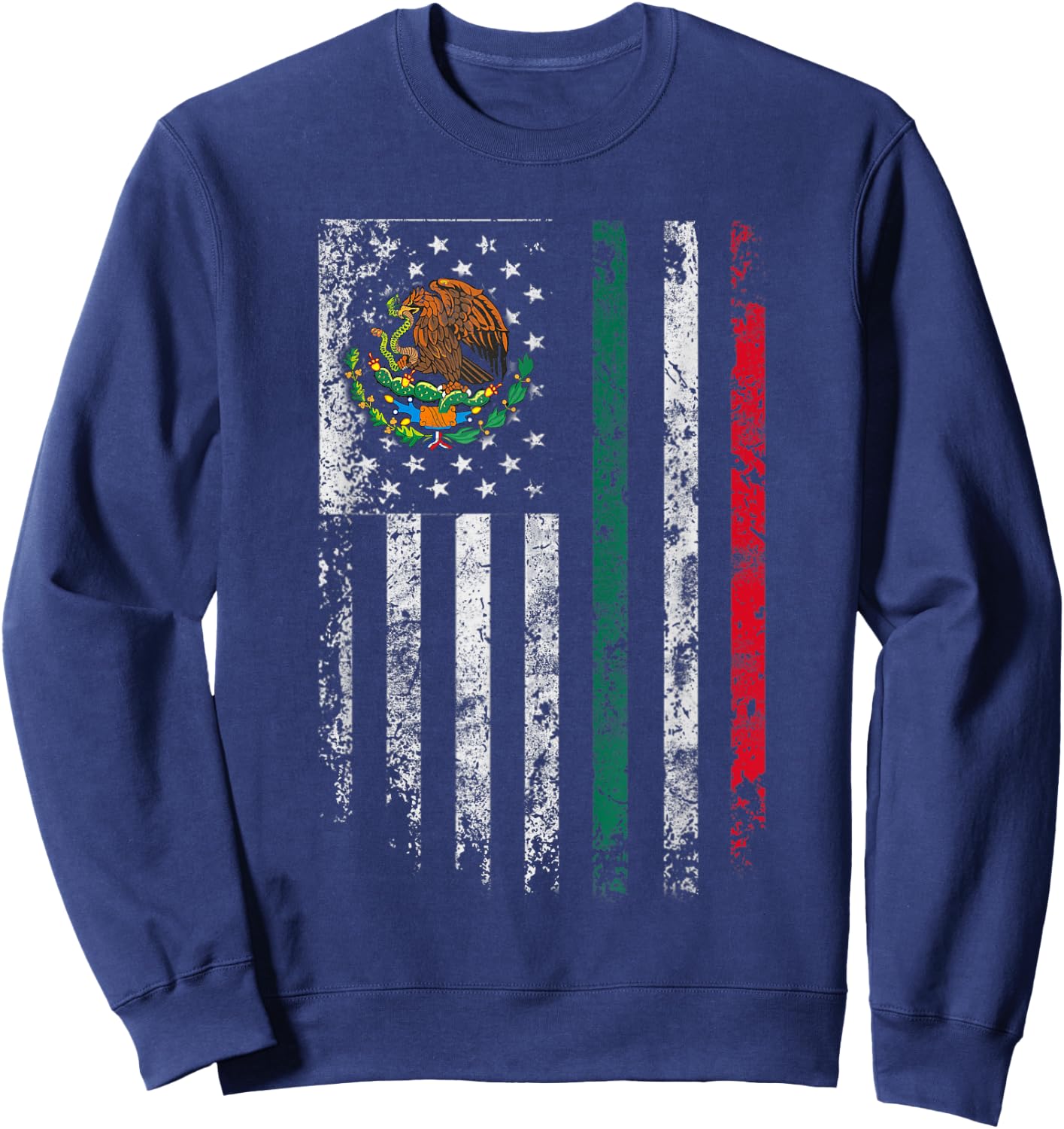 Mexico Flag Shirt Gift 4th Of July USA American Mexican Flag Women Kids Men Sweatshirt - Sweatshirt | Navy