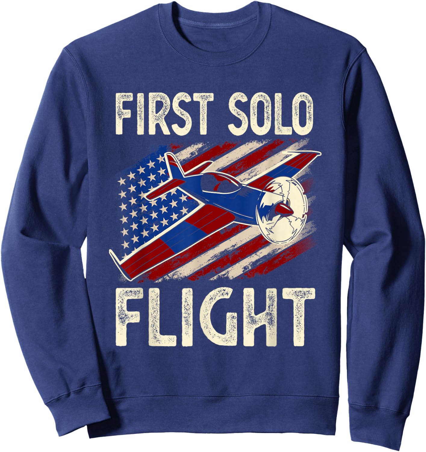 First Solo Flight Plane Aircraft Pilot Flight Sweatshirt - Sweatshirt | Navy