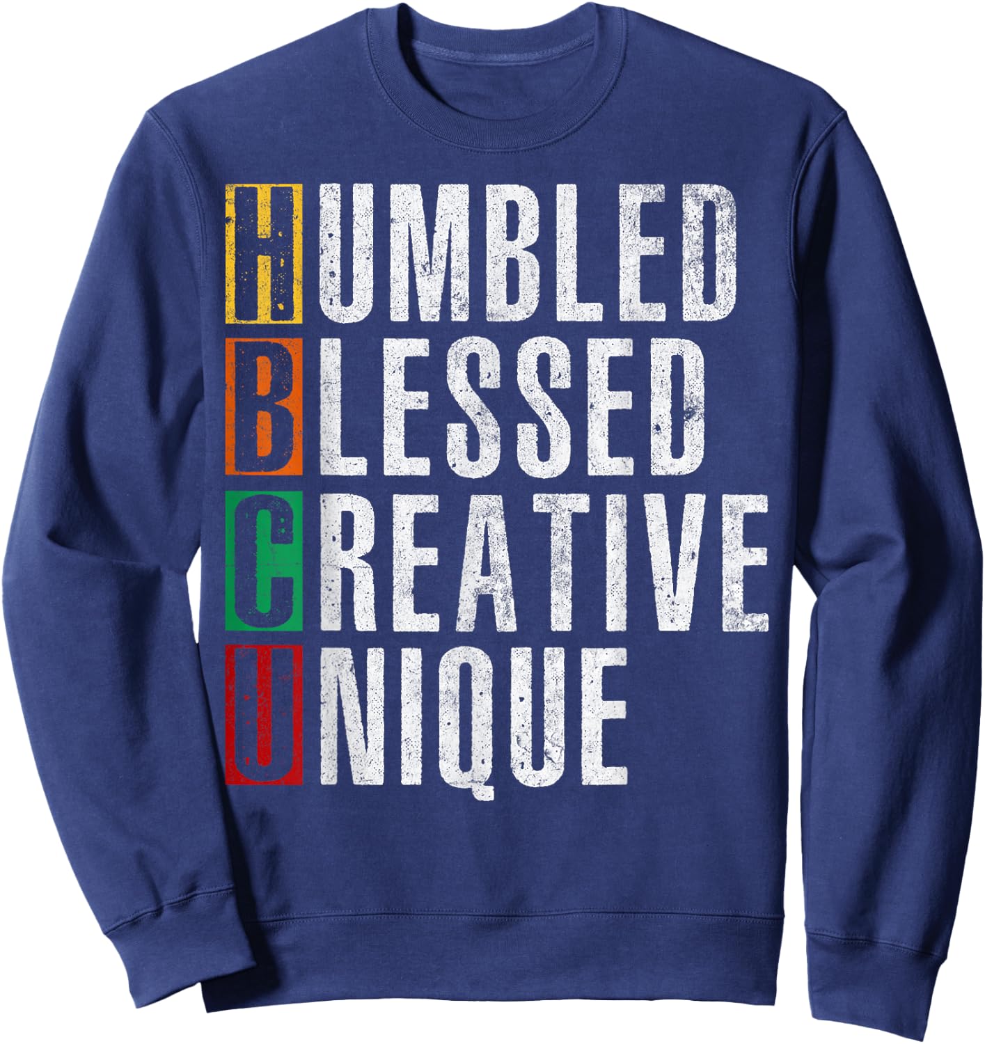 HBCU Grad Afro Historical Black College Women Kids Girls Sweatshirt - Sweatshirt | Navy