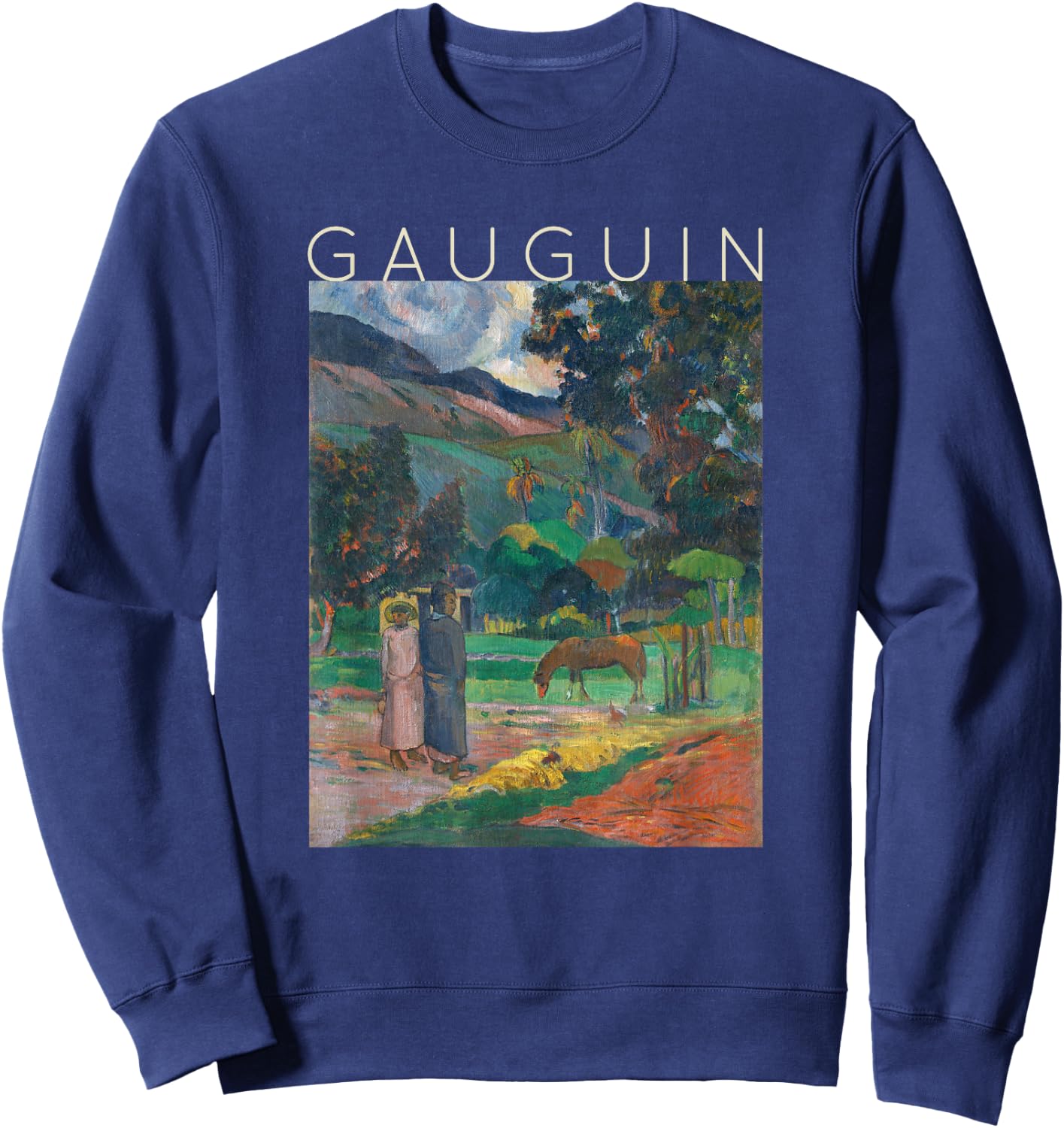 Paul Gauguin - Tahitian Landscape - French Polynesia Sweatshirt - Sweatshirt | Navy