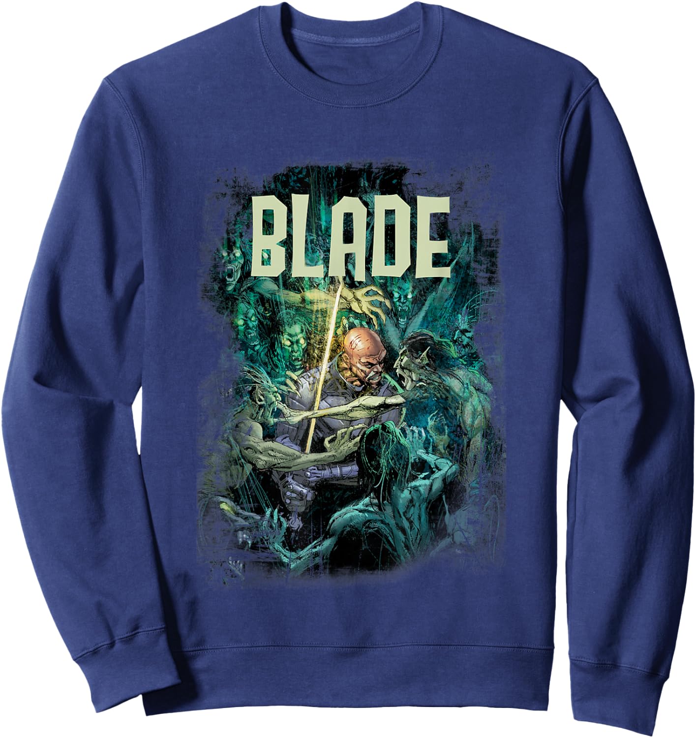Marvel Blade Distressed Poster Sweatshirt - Sweatshirt | Navy