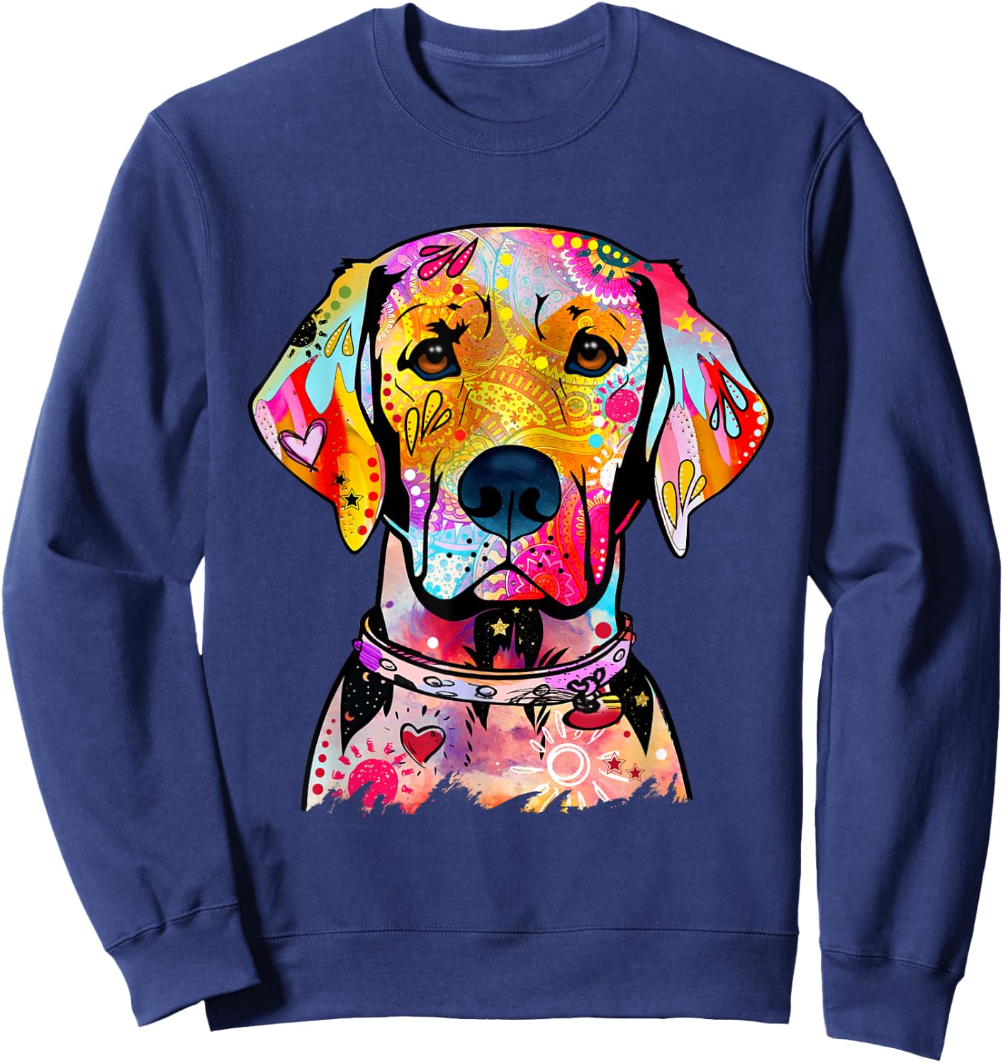 Abstract Labrador Retriever Portrait Lab Women Men Sweatshirt - Sweatshirt | Navy