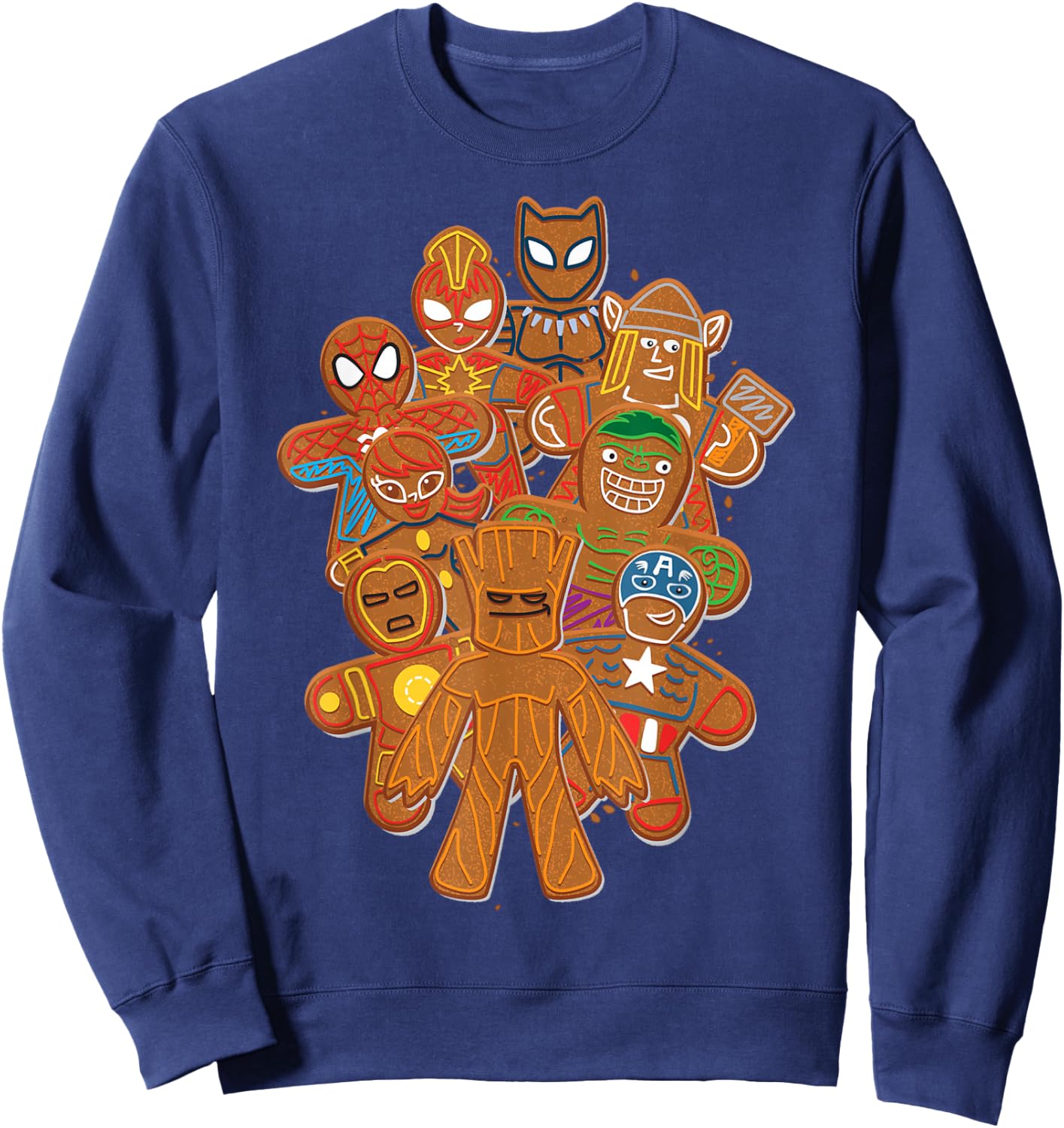 Marvel Avengers Gingerbread Cookies Christmas Sweatshirt - Sweatshirt | Navy