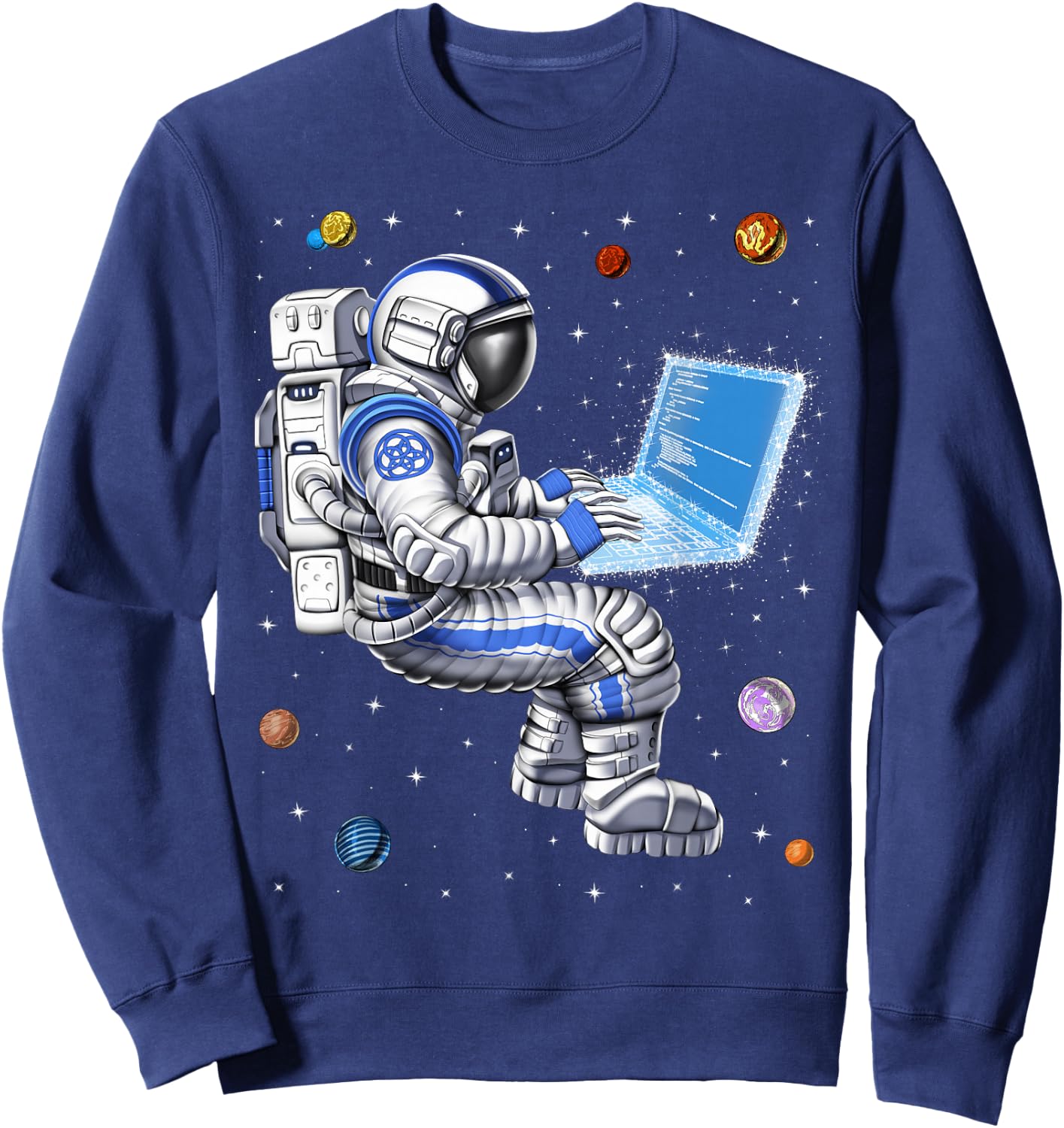 Astronaut Programmer Coding Software Developer Coder Sweatshirt - Sweatshirt | Navy