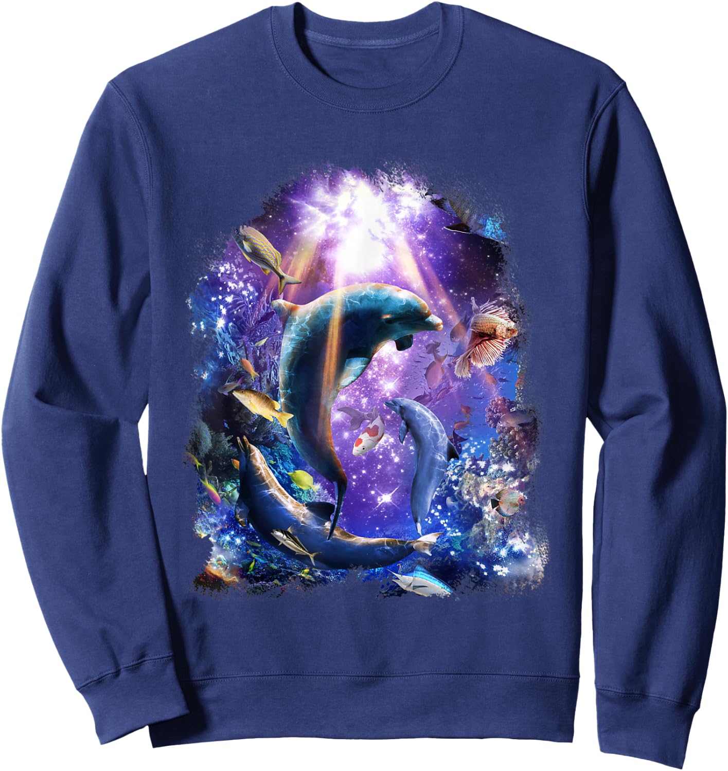 Galaxy Dolphin - Dolphins In Space Sweatshirt - Sweatshirt | Navy