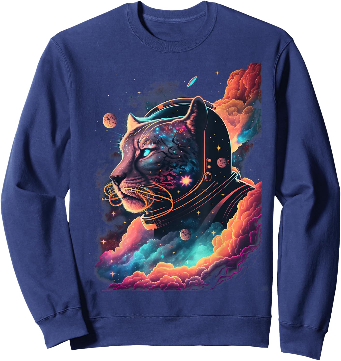 Astronaut Cougar Space Galaxy Sweatshirt - Sweatshirt | Navy