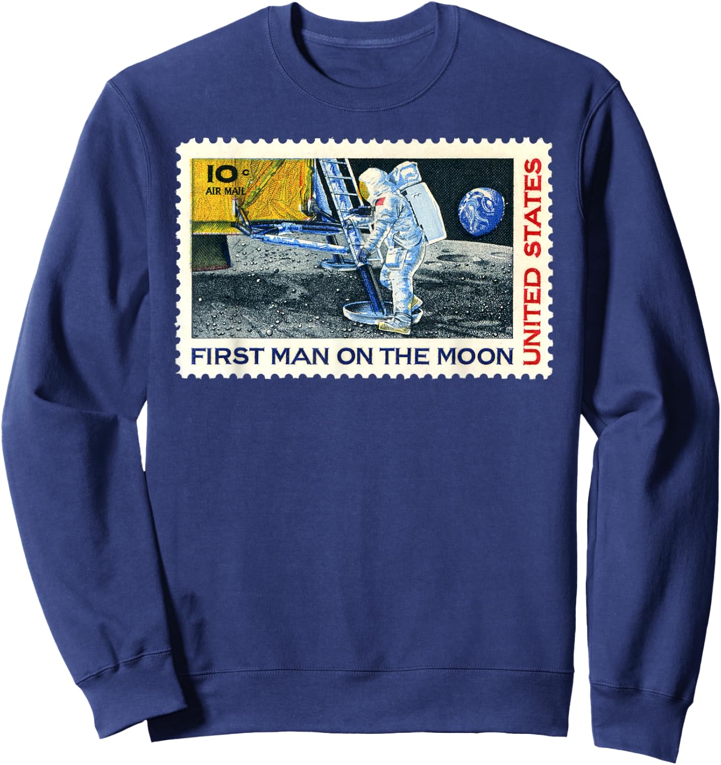 Retro Apollo 11 50th Anniversary Moon Landing Sweatshirt - Sweatshirt | Navy