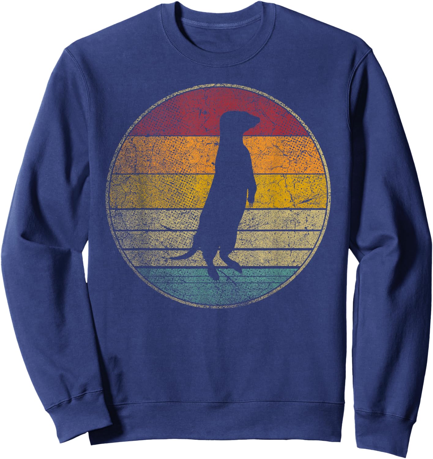 Meerkat - Retro Style Vintage Funny 80s 90s Men Women Sweatshirt - Sweatshirt | Navy