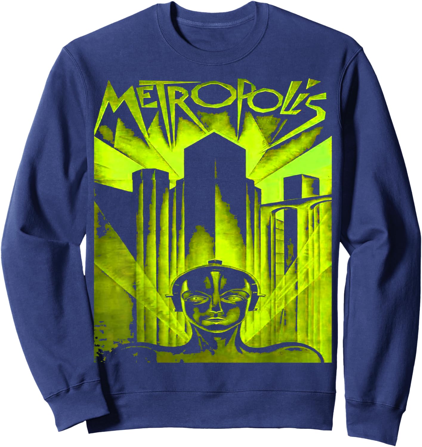 Vintage Nerdy Metropolis Sci-Fi Movie Science Teacher Geek Sweatshirt - Sweatshirt | Navy