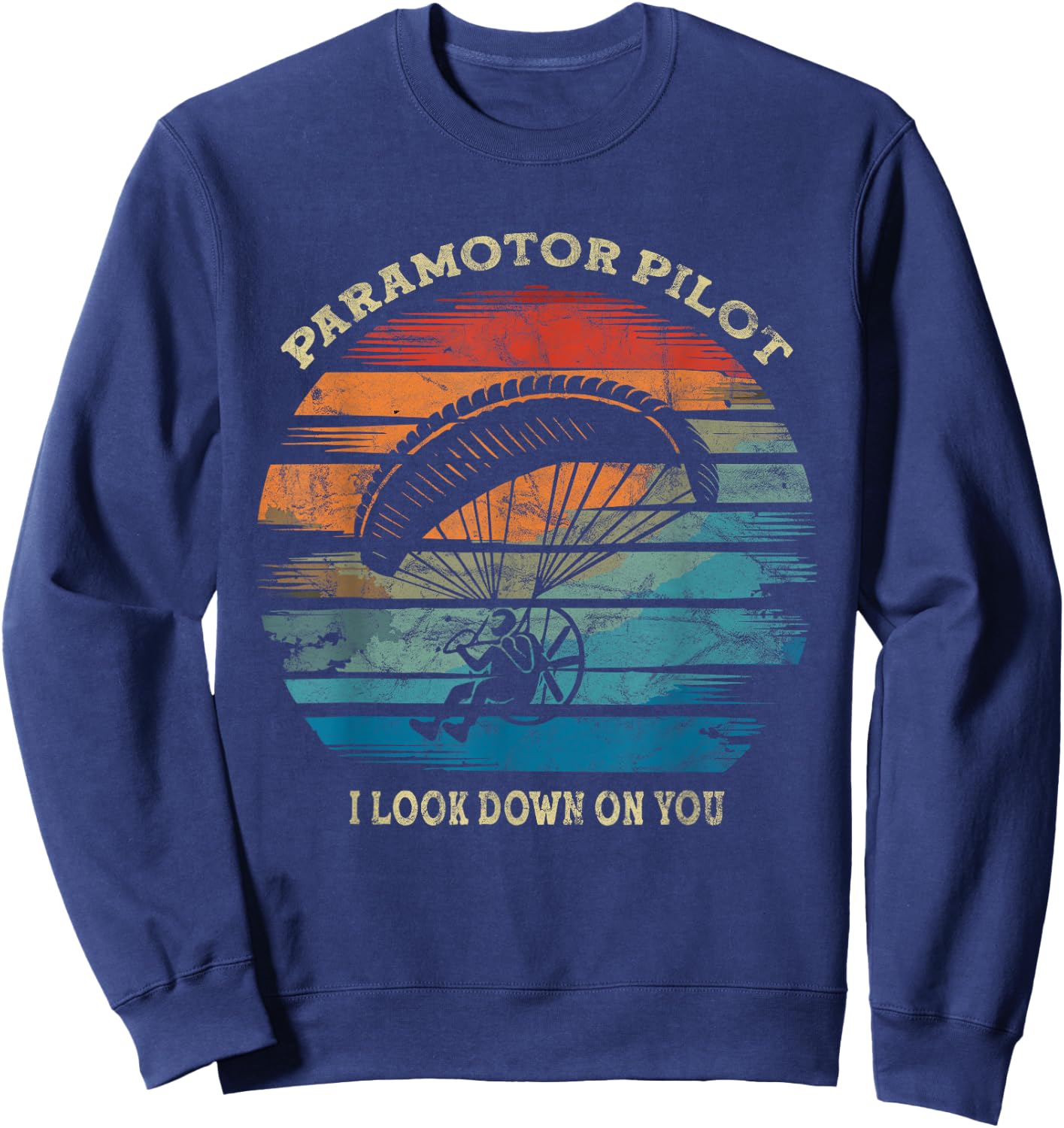 Paramotor Motor Glider Flying Hanging Gliding Paraglider Sweatshirt - Sweatshirt | Navy