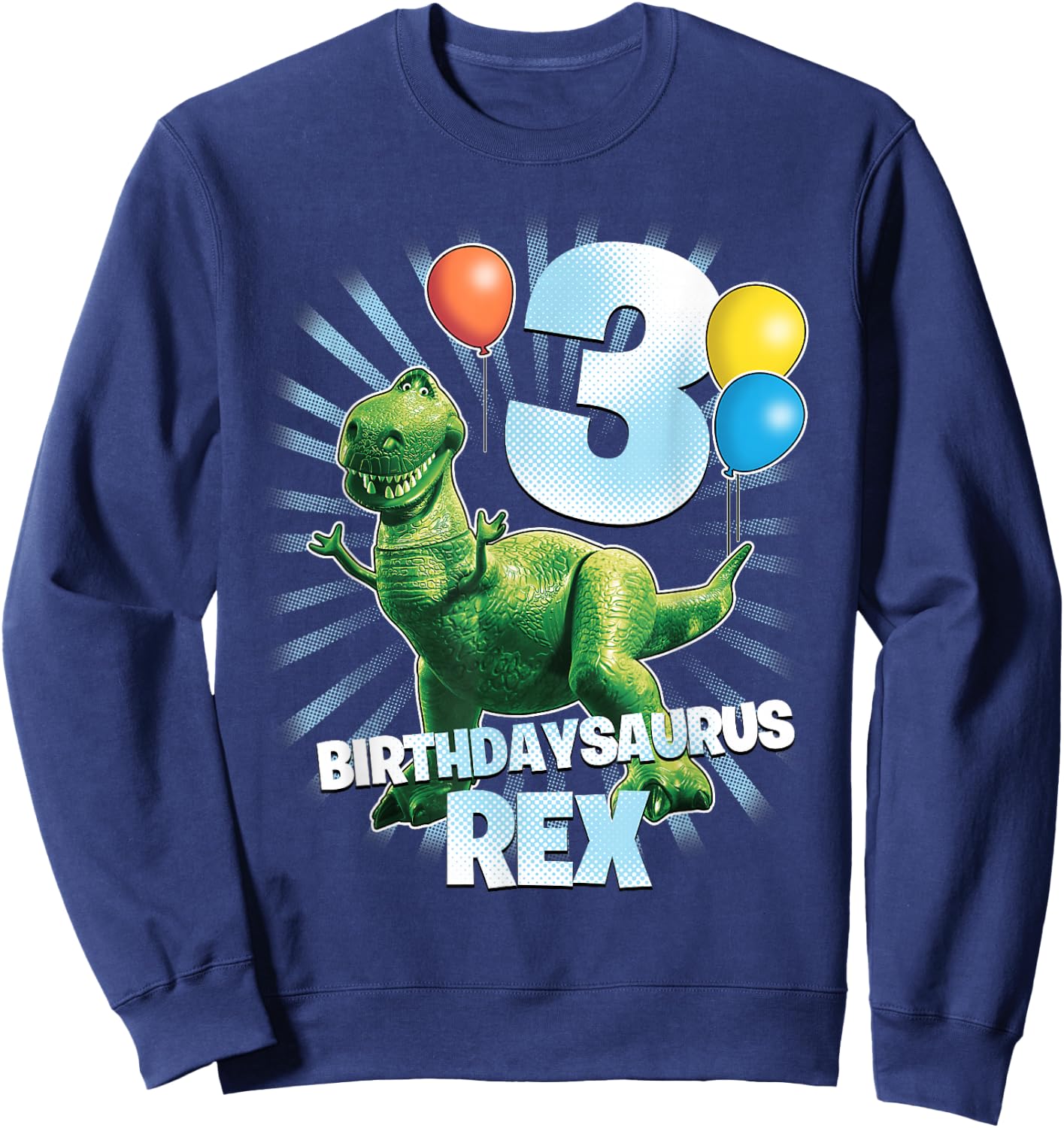 Disney Pixar Toy Story Birthdaysaurus Rex 3rd Birthday Sweatshirt - Sweatshirt | Navy