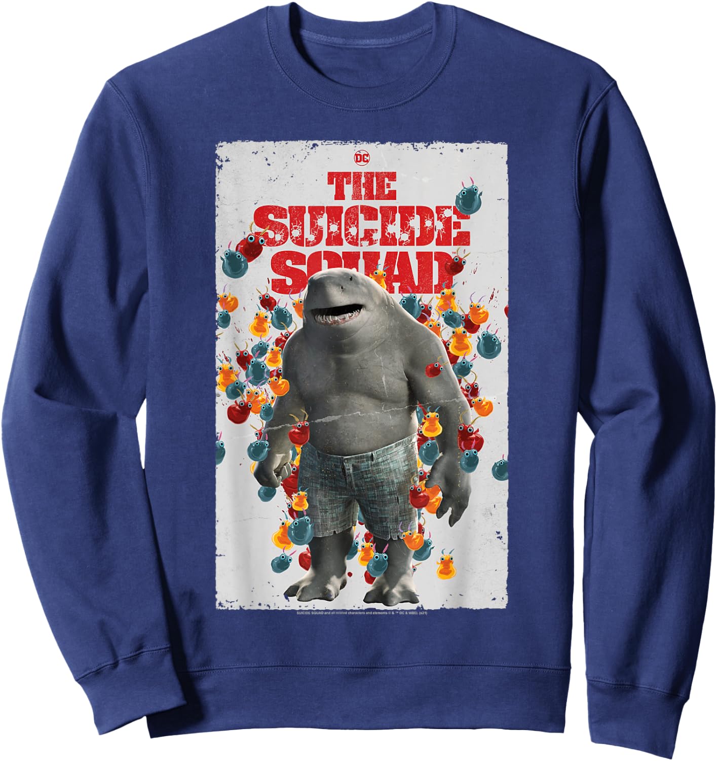 The Suicide Squad King Shark Poster Sweatshirt - Sweatshirt | Navy