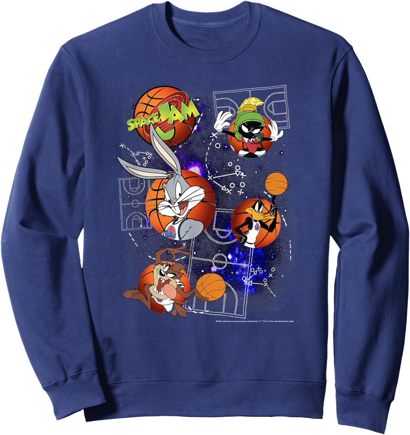 Space Jam Classic Toons Basketball Playbook Sweatshirt - Sweatshirt | Navy