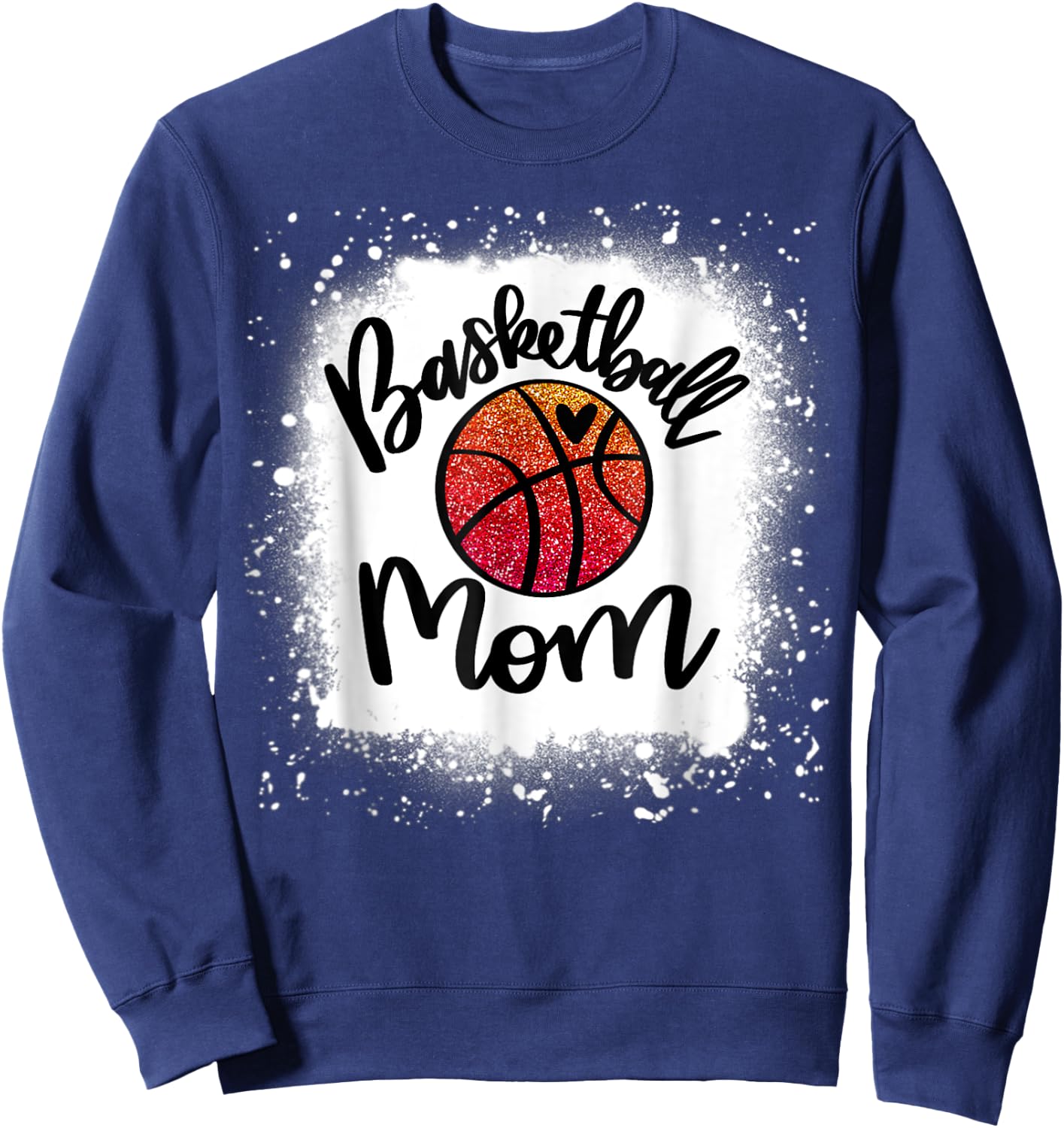 Leopard Bleached Basketball Mom Game Day Gift Sweatshirt - Sweatshirt | Navy