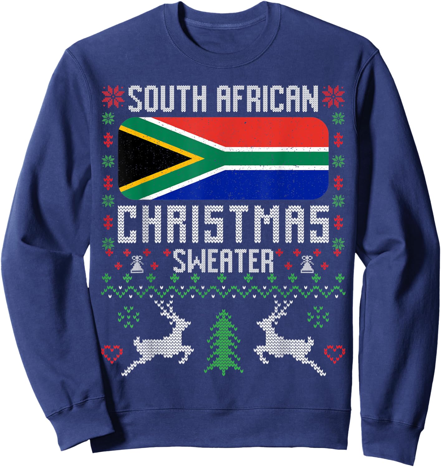 South Africa Flag South African Christmas Sweater Sweatshirt - Sweatshirt | Navy