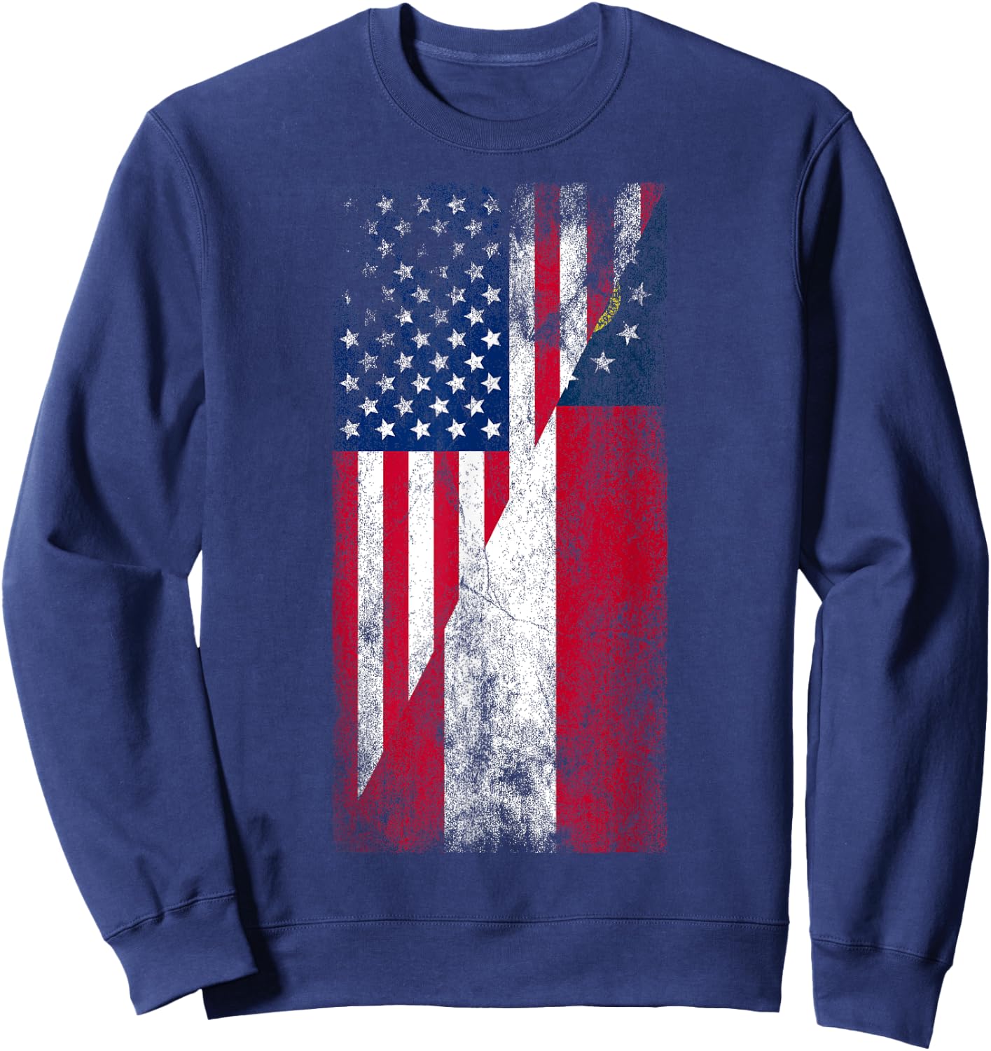 USA & Georgia Flags - American Georgian Sweatshirt - Sweatshirt | Navy