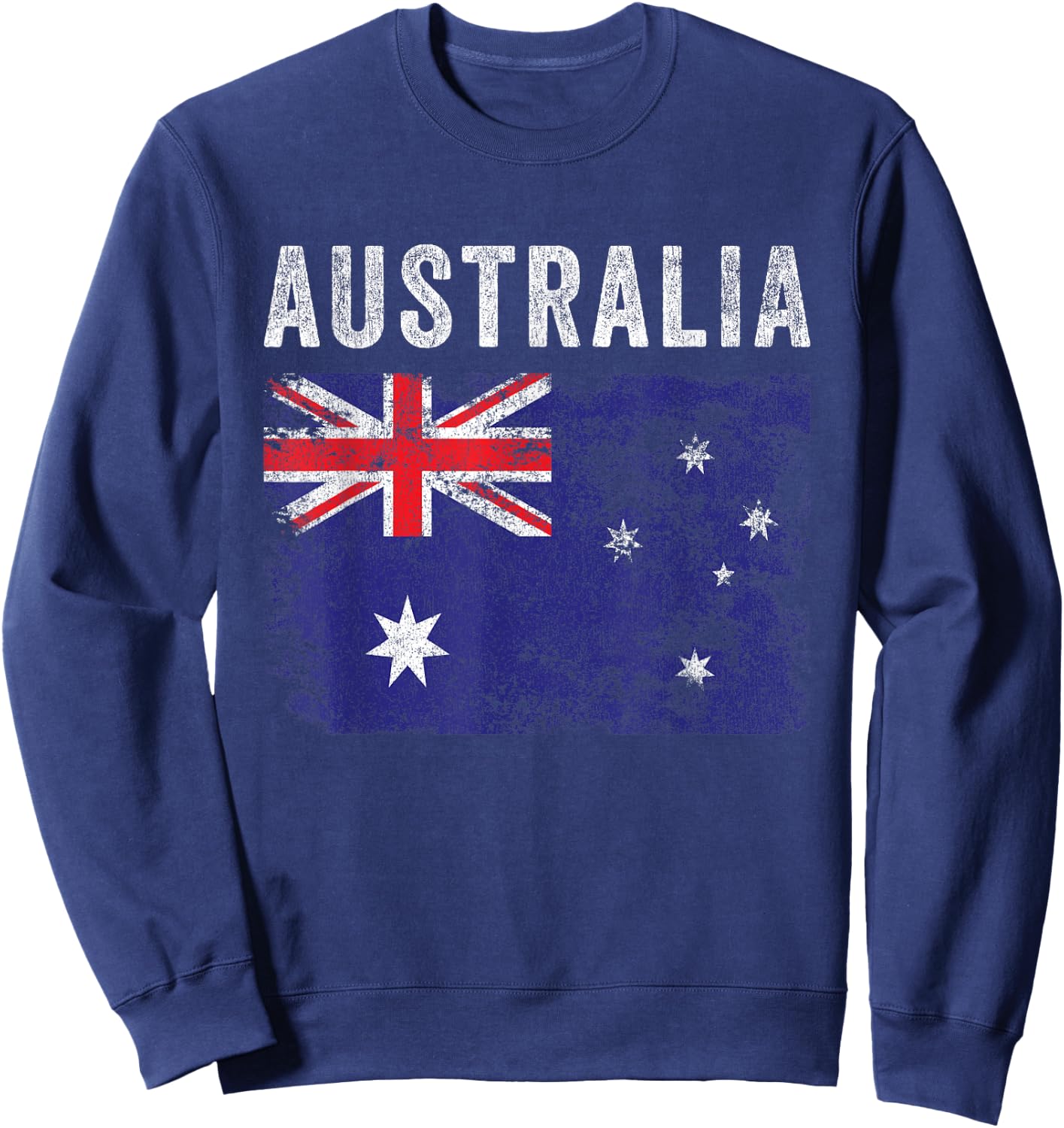 Australia Flag Distressed - Men Women Kids - Australian Flag Sweatshirt - Sweatshirt | Navy