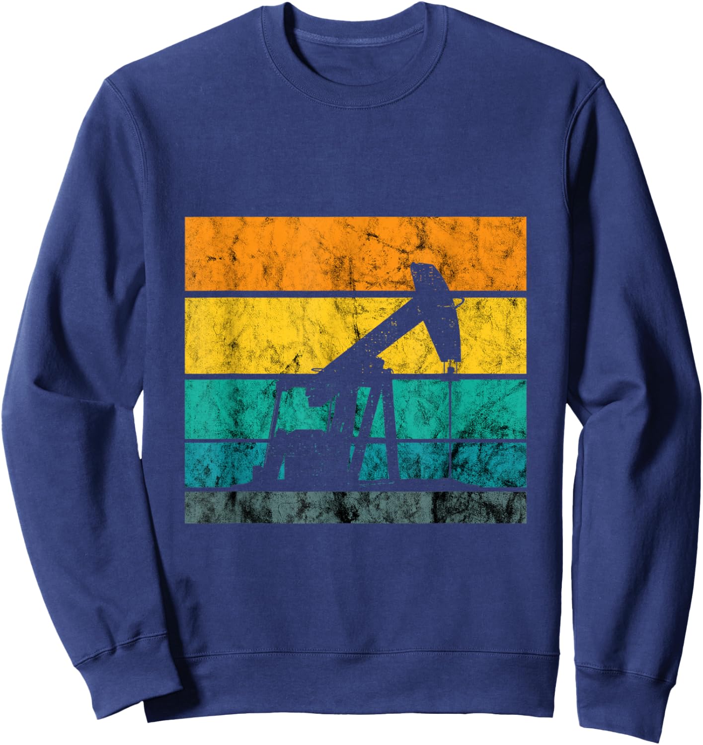 Oilfield Worker Oil Rig Oildrilling Retro Vintage Oil Worker Sweatshirt - Sweatshirt | Navy