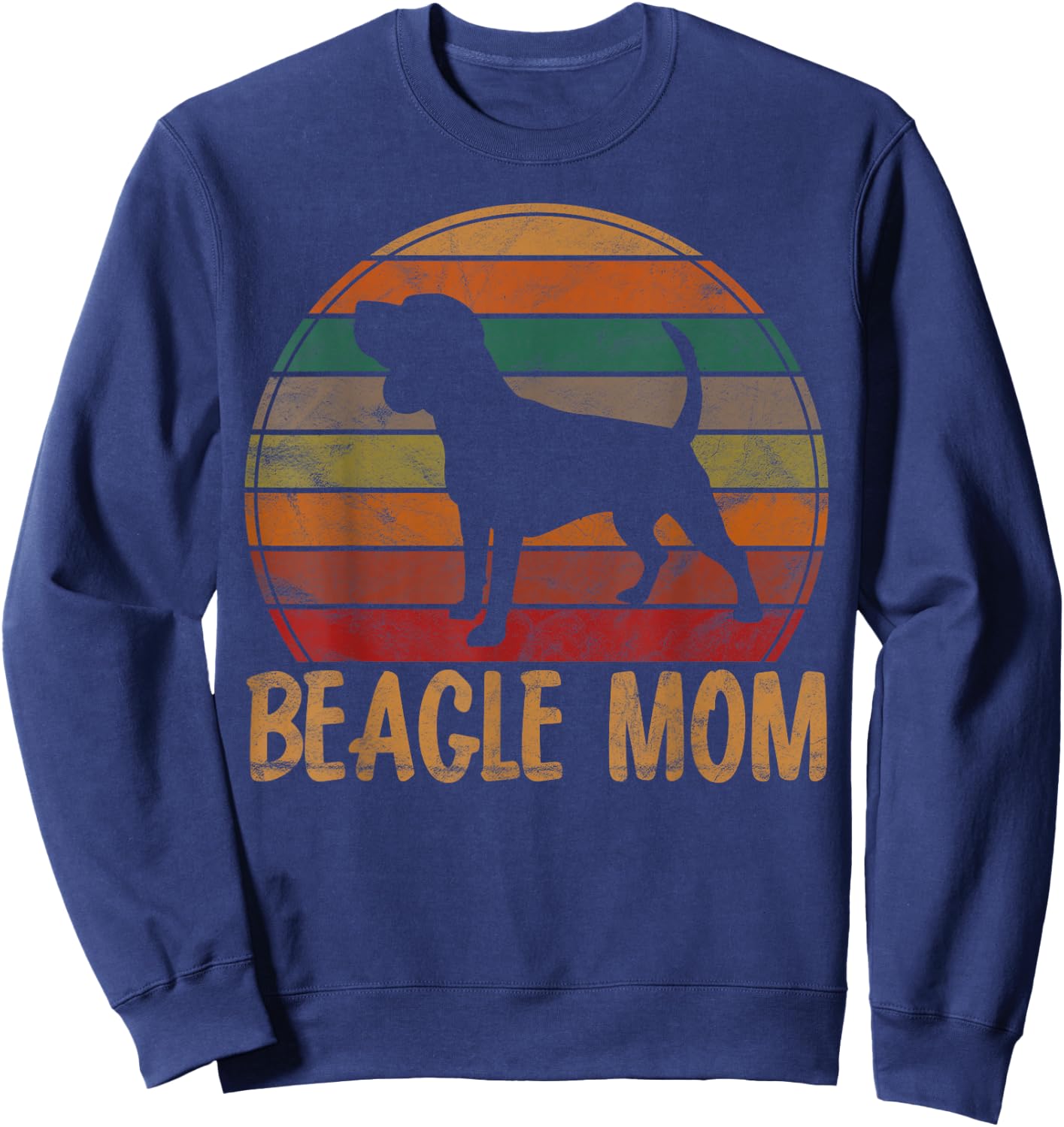 Retro Beagle Mom Gift Dog Mother Pet Tricolor Beagle Mama Men Women Girls Kids Sweatshirt - Sweatshirt | Navy