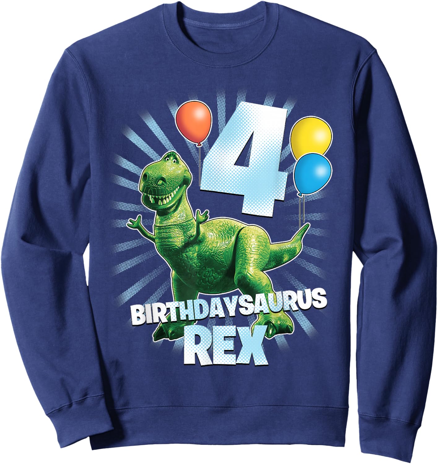 Disney Pixar Toy Story Birthdaysaurus Rex 4th Birthday Sweatshirt - Sweatshirt | Navy