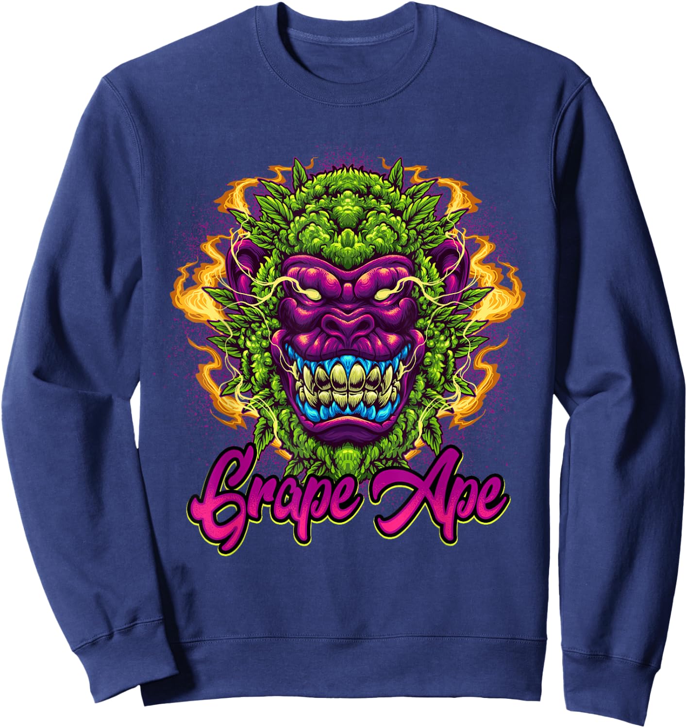 Grape Ape | Weed Strain Marijuana Pot Ganja 420 Stoner Sweatshirt - Sweatshirt | Navy