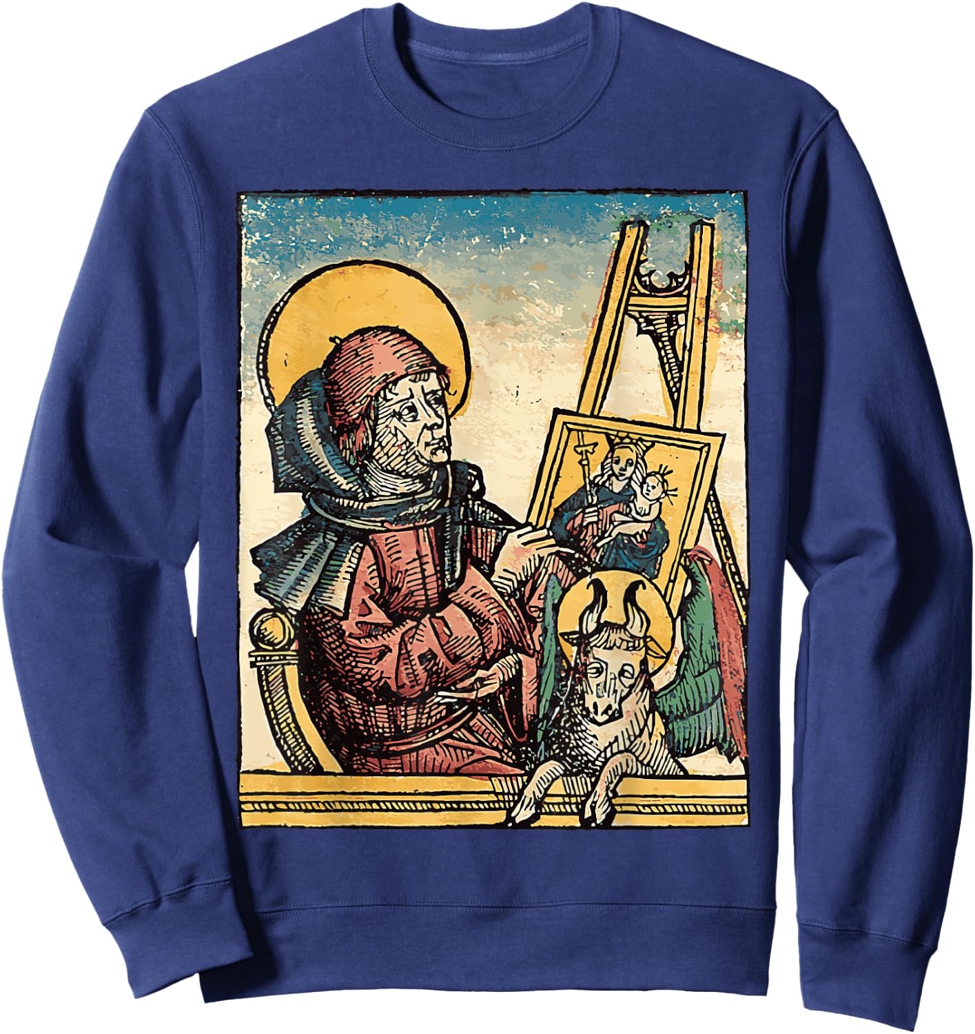 St Luke the Evangelist Catholic Patron Saint of Artists Sweatshirt - Sweatshirt | Navy