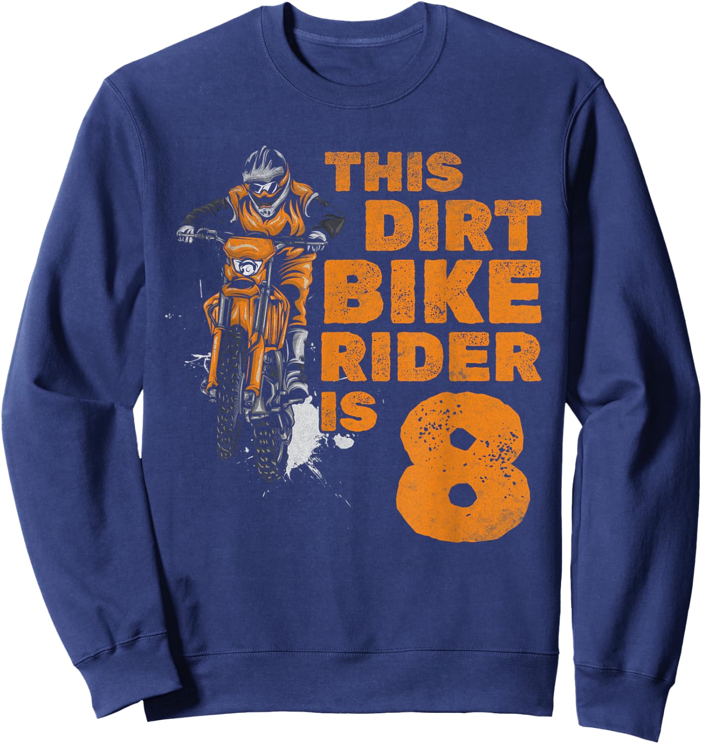This Little Dirt Bike Rider Is 8th Birthday Boy Motocross Sweatshirt - Sweatshirt | Navy