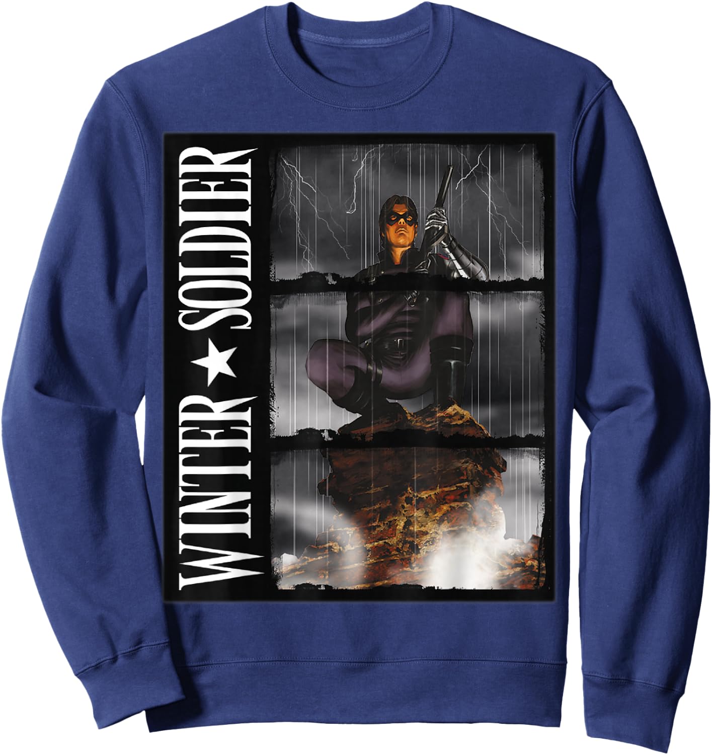 Marvel Winter Soldier Block Portrait Sweatshirt - Sweatshirt | Navy