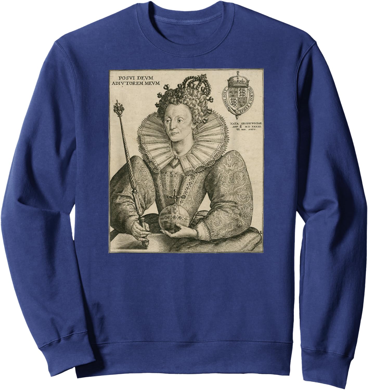 Vintage Elizabeth I Shirt Vintage Royal British Family Sweatshirt - Sweatshirt | Navy