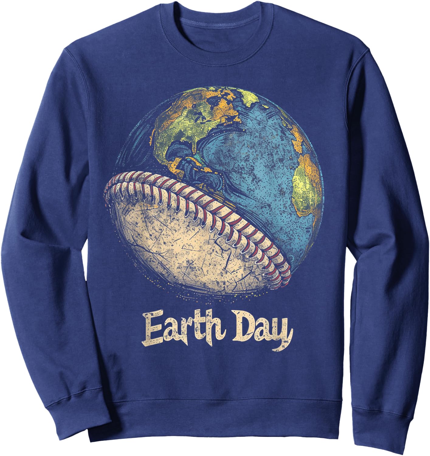 Baseball Earth Day Nature Planet Conservation Tree Sweatshirt - Sweatshirt | Navy
