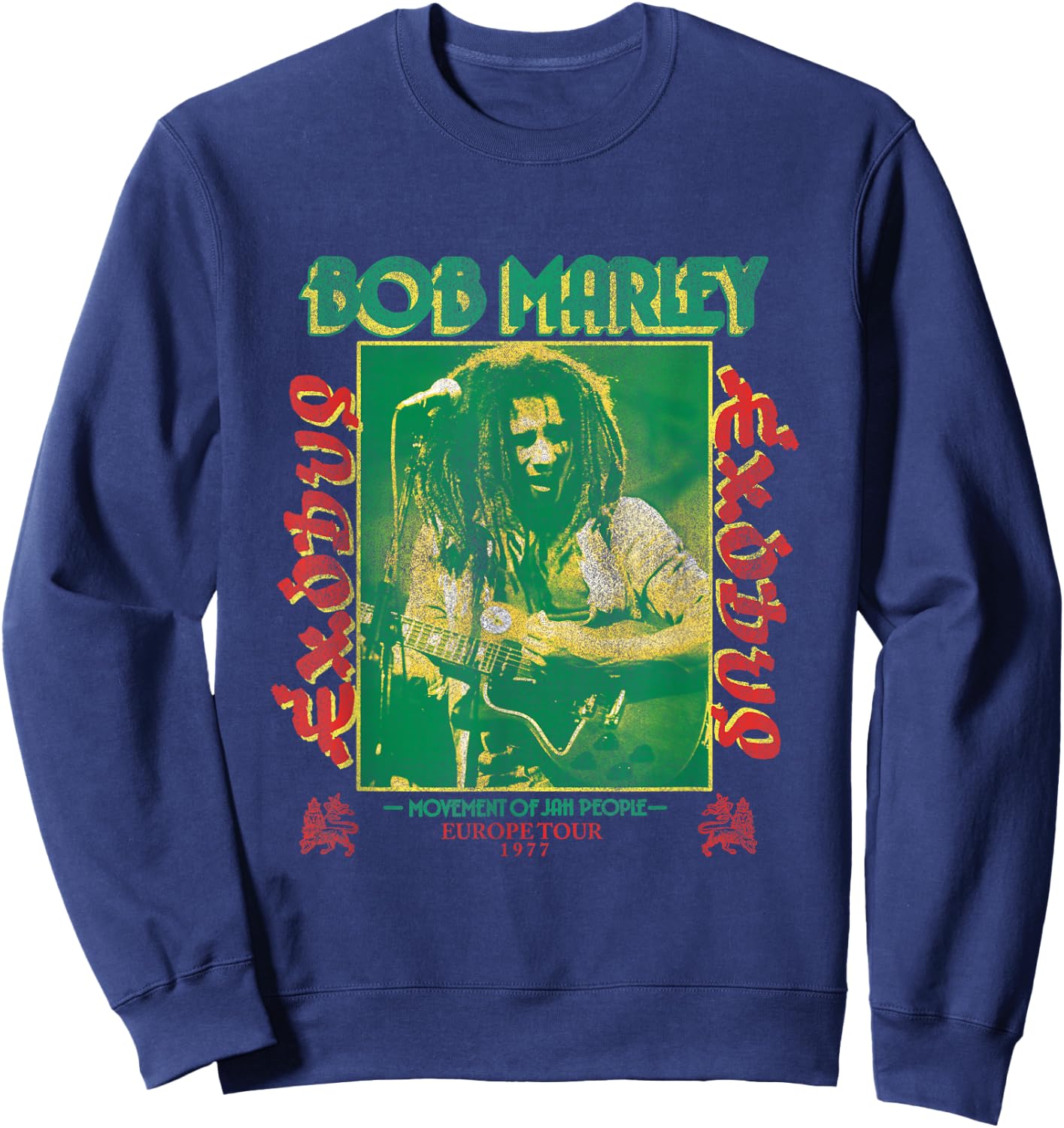 Bob Marley Exodus Movement of Jah People Guitar Black Sweatshirt - Sweatshirt | Navy